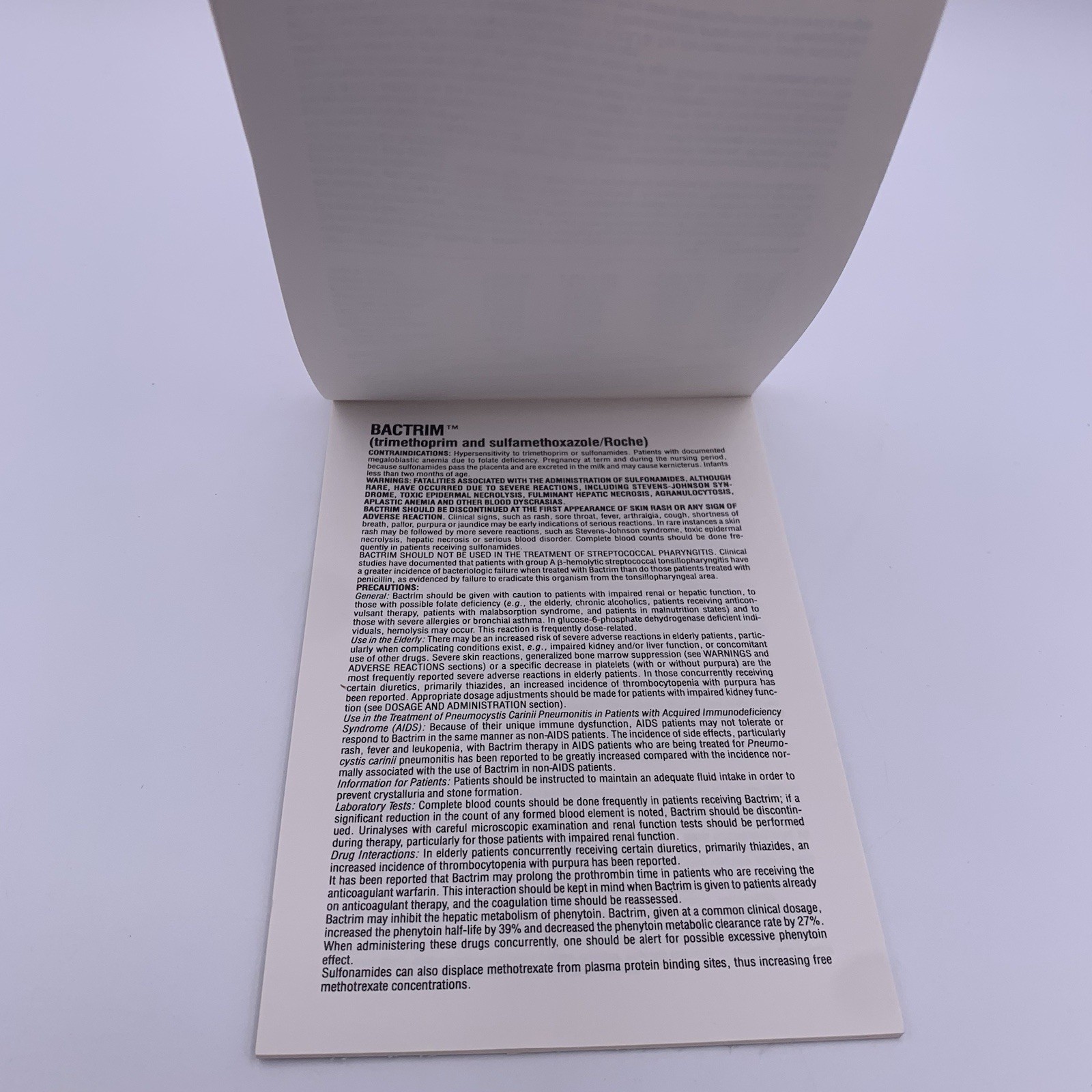 Bactrim Pediatric Roche Note Pads Pharmaceutical Drug Rep Promo Vtg 1988 Cherry