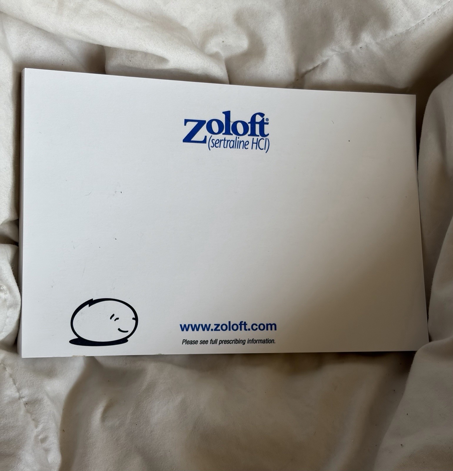 Zoloft 2006 Phizer removable self adhesive paper notes pad Drug Collectable