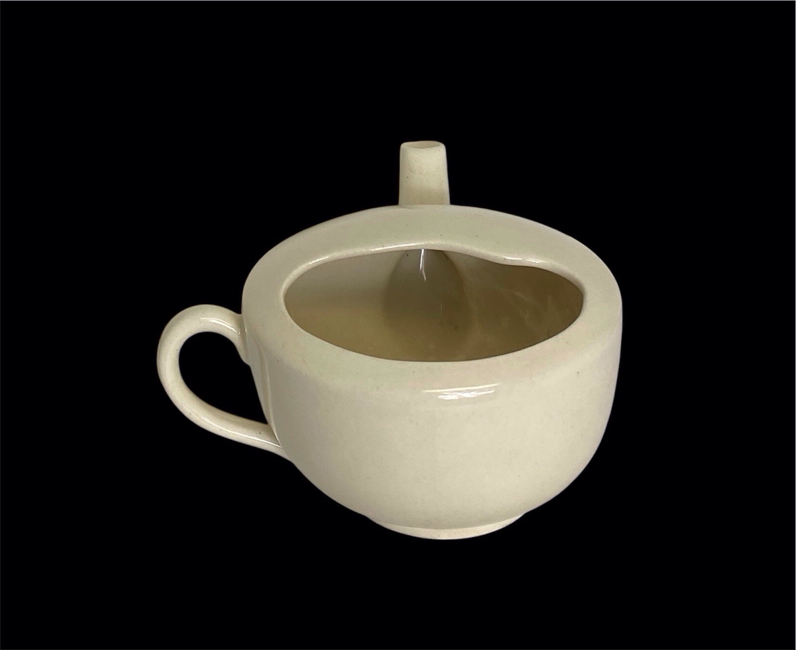 Empire Ware England Ivory Scalloped Invalid Feeder Apothecary Pharmacy Rx