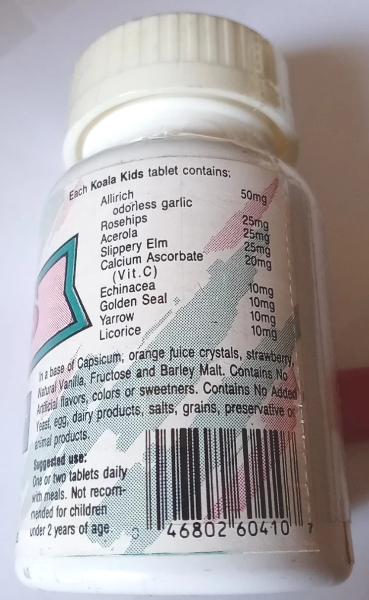 Vintage Multi Herbal Chewable Koala Kids All Natural Unopened 05/94