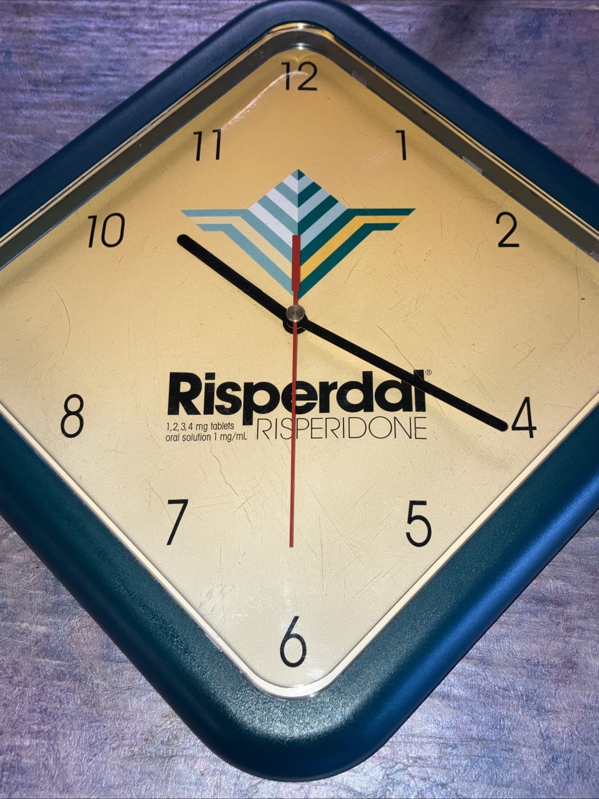 Risperdal Risperidone RARE Drugs Clock Pharmaceutical Drug Rep Advertising VTG