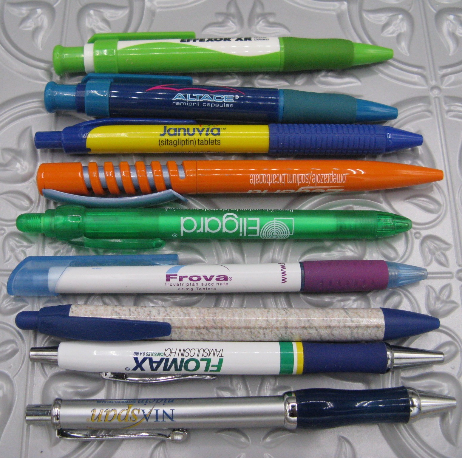 Pharmaceutical Drug Rep Pens Lot 9 Flomax Effexor Niaspan Altace Regranex 2 Work