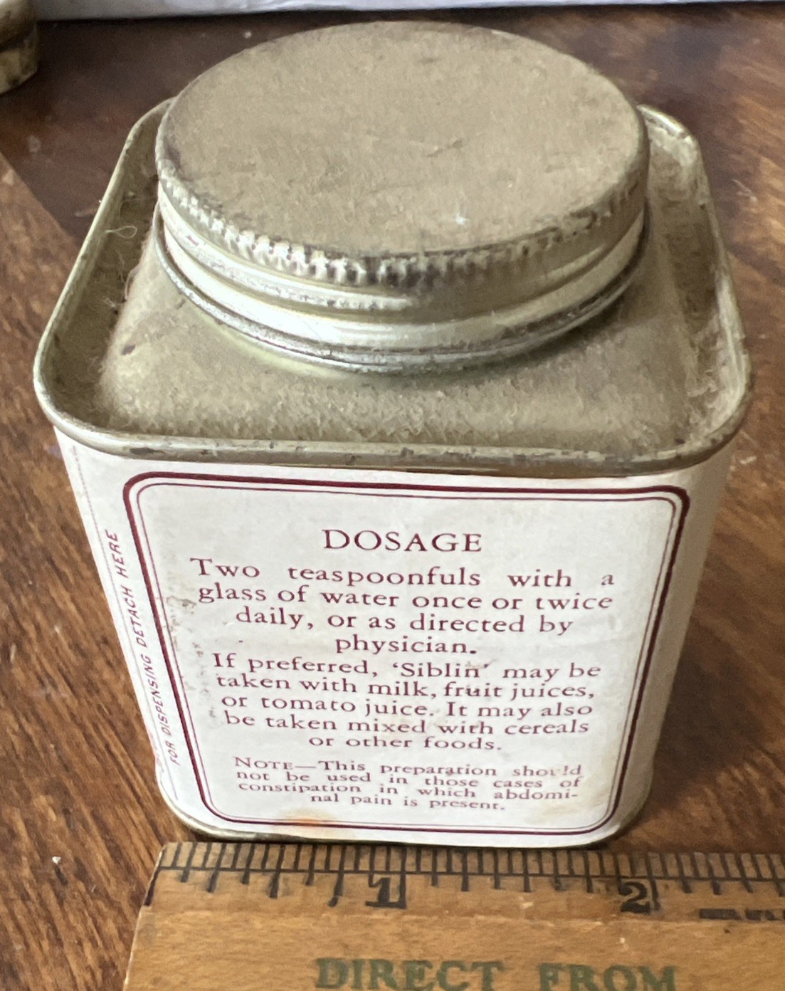 Siblin Laxative Tin – Parke, Davis & Co. – Physician’s Trial Package Sample