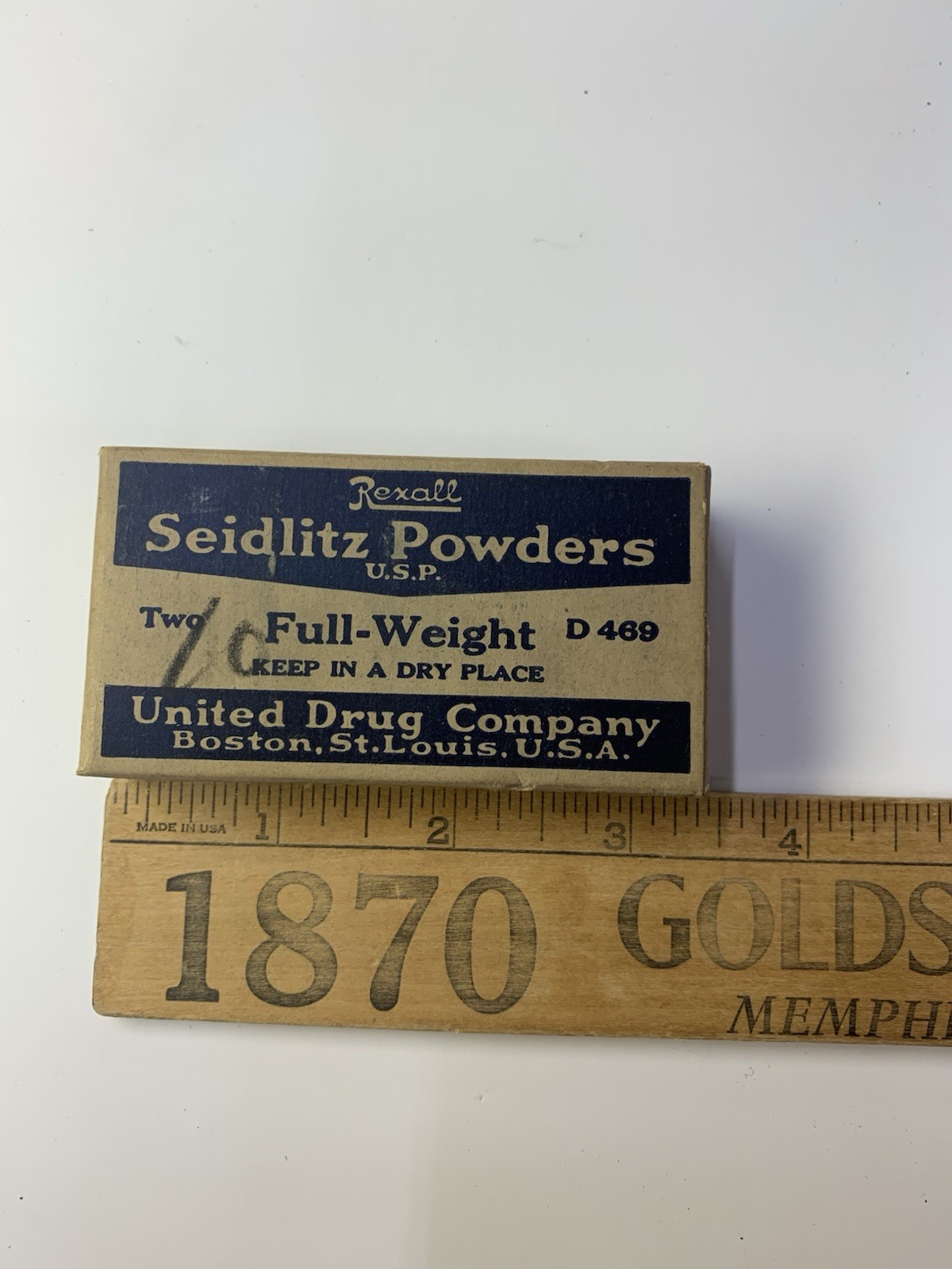 Seidlitz Powders, Rexall, United Drug Company, Boston St. Louis U.S. A.