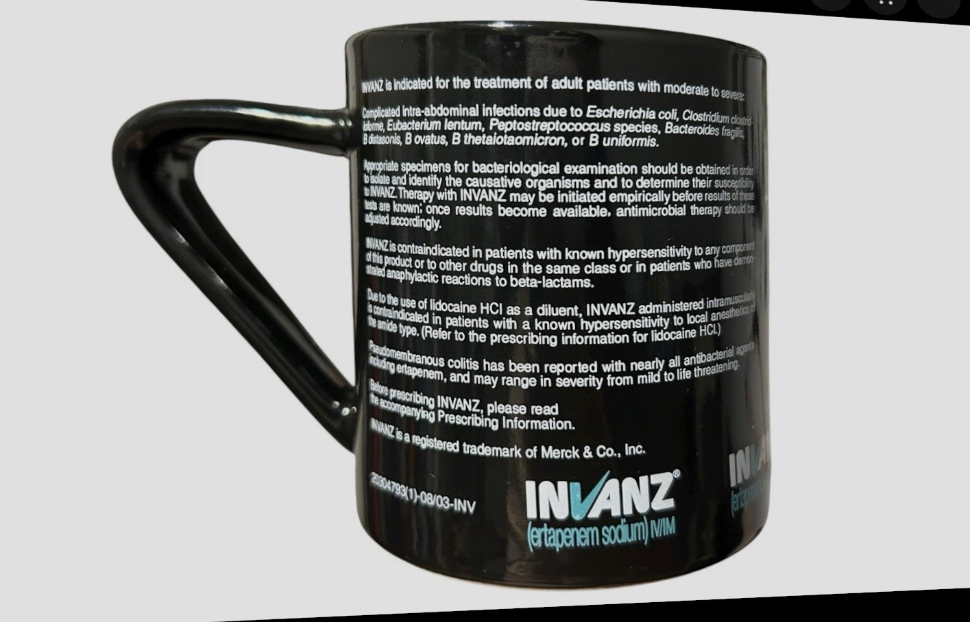 Pharmaceutical Drug Rep Coffee Mug Cup w/ Colorful Bacteria Image, Merck & Co
