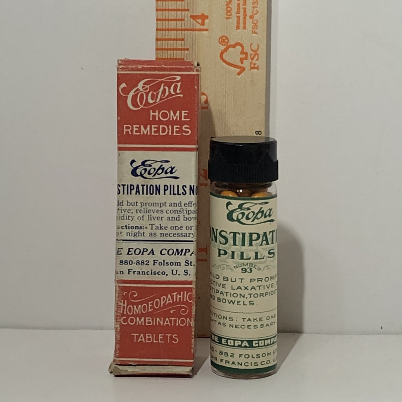 VINTAGE CONSTIPATION TABLETS QUACK MEDICINE BOTTLE ANTIQUE PHARMACY SEALED RARE