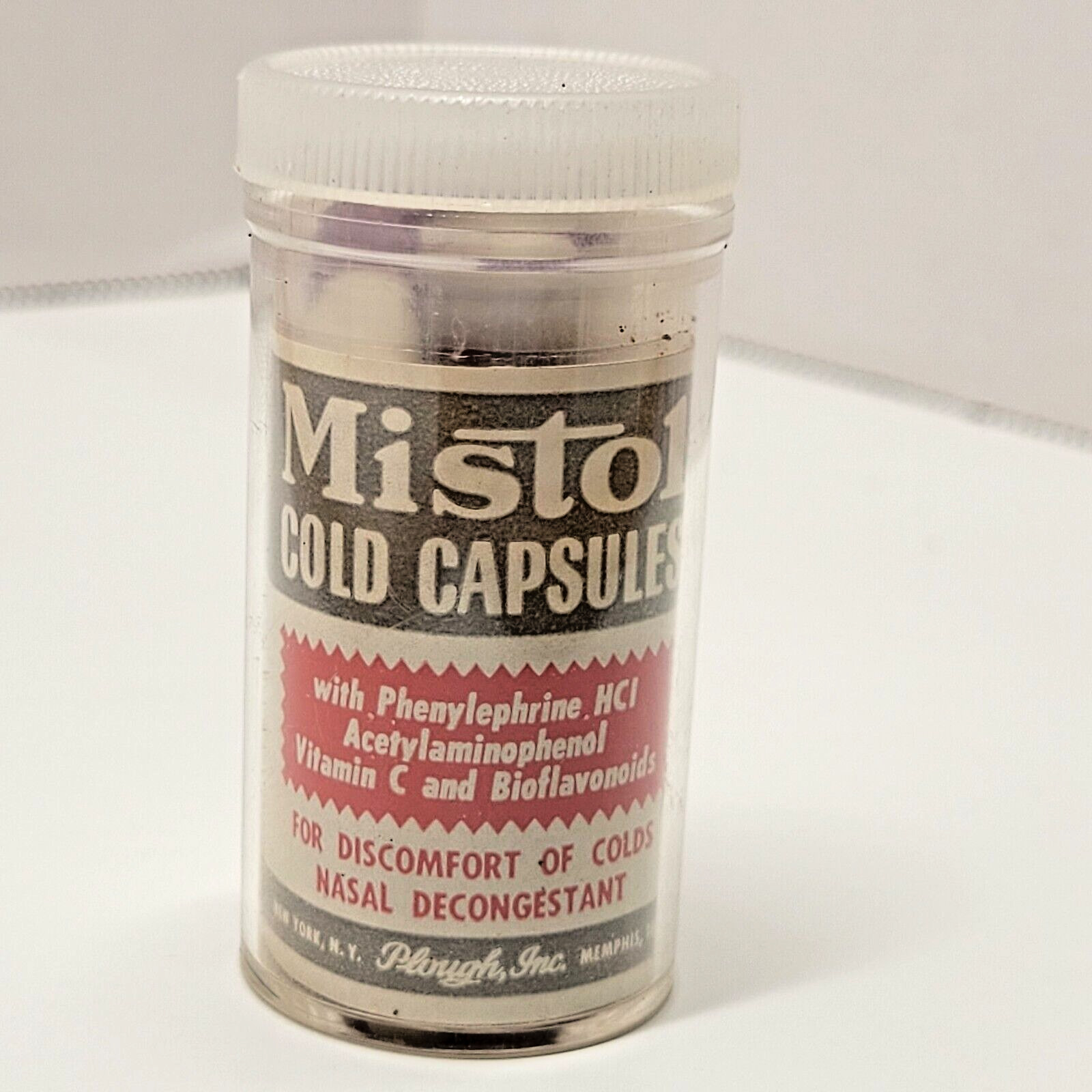 VTG Mistol Cold Capsules Plough Inc Memphis Tennessee New York NY Container