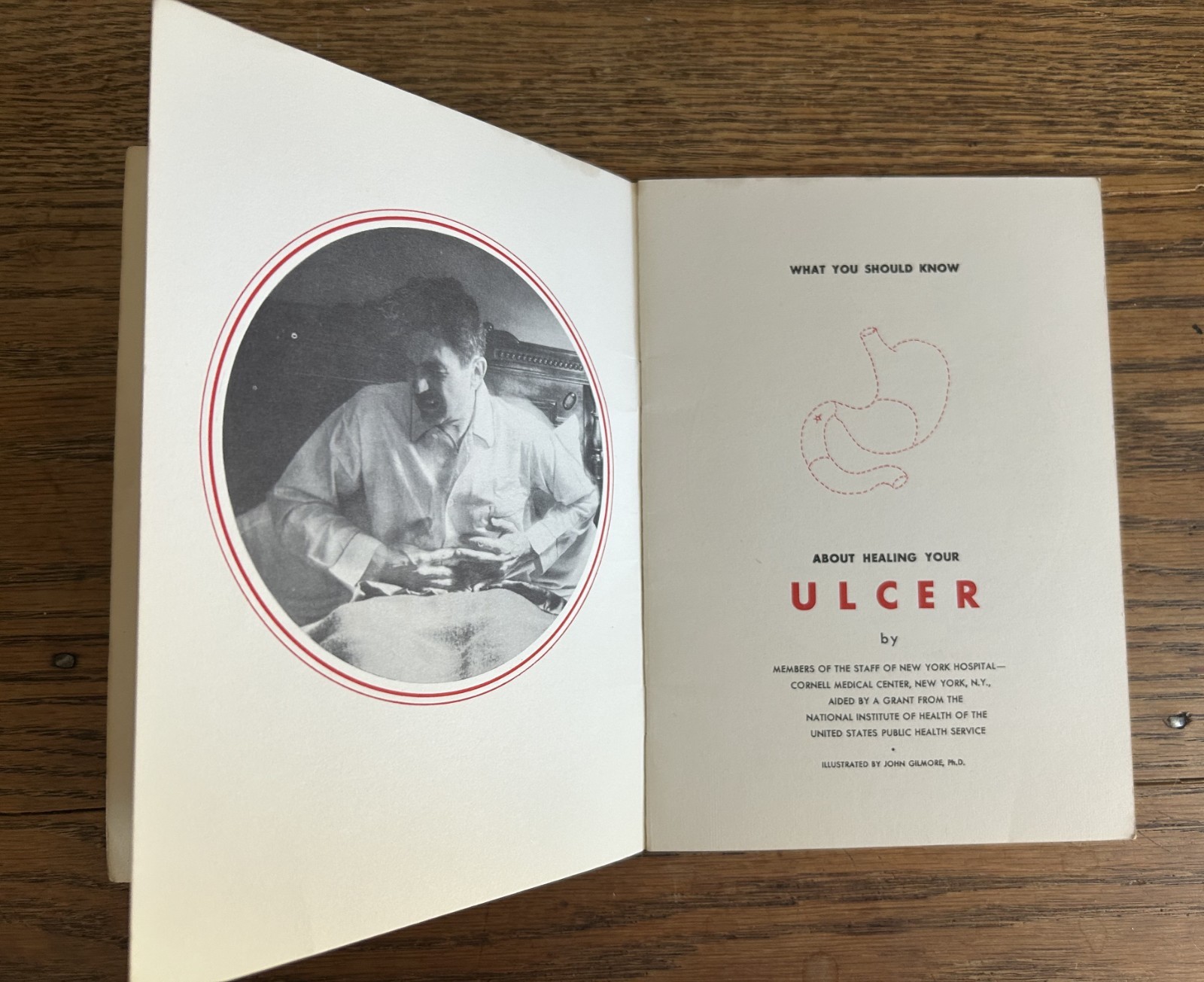 1954 Ulcer Patient Education Pamphlet Wyeth Amphojel Medical Ephemera Booklet