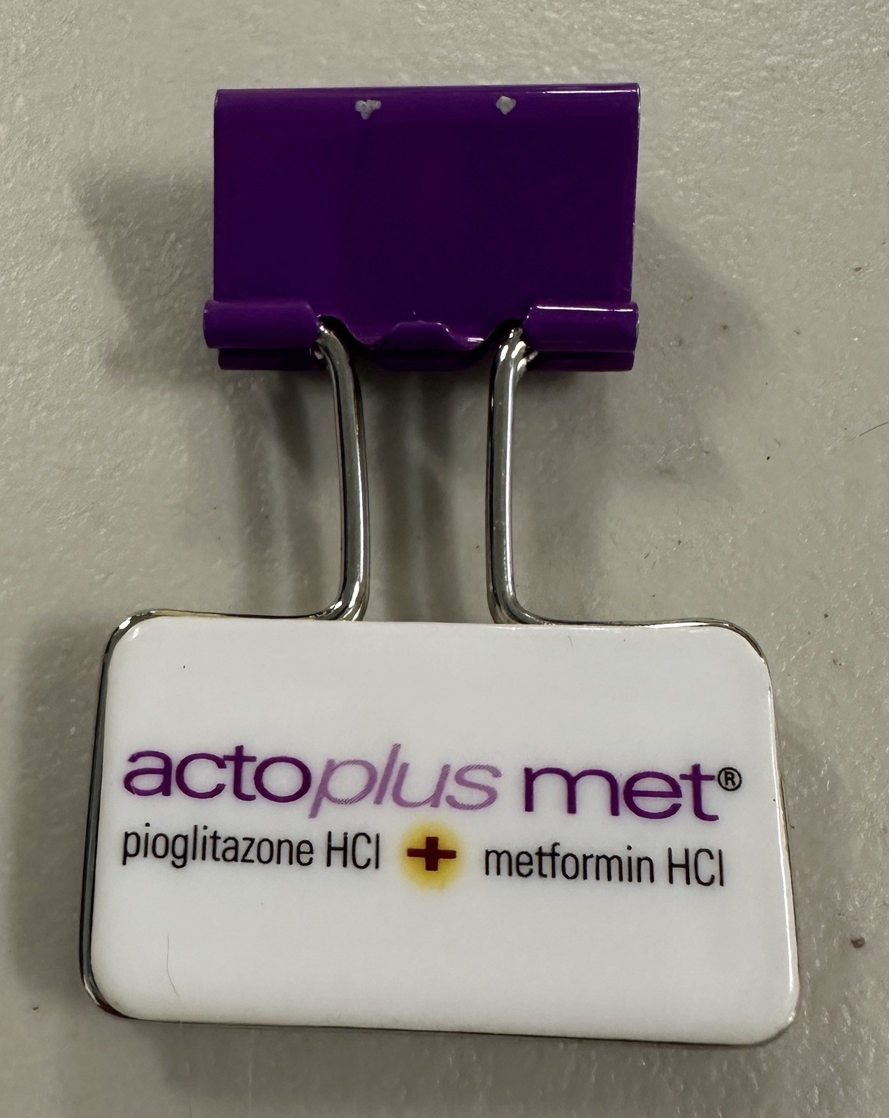 ACTOS Pioglitazone HCI Pharmaceutical Advertisement Paper 1/2” Binder Clip
