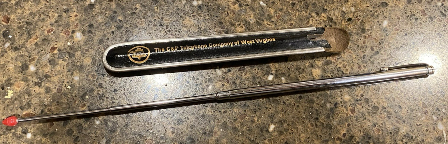 The C&P Telephone Company of West Virginia,Vintage TELESCOPIC POINTER w BOX#CE