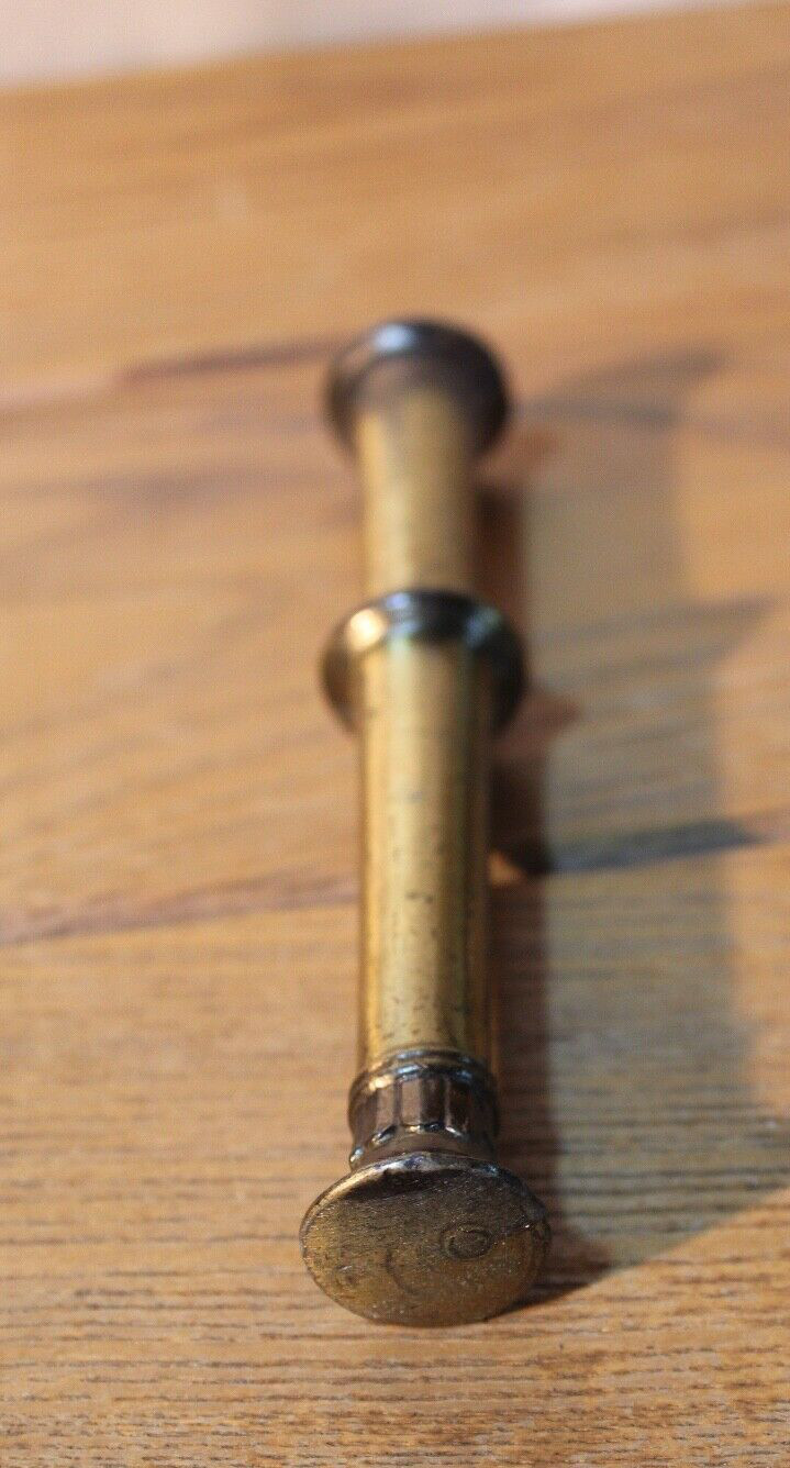 Antique Vtg Mortar and Pestle Brass Pharmacy Rx Wm Proctor 4 3/8″ T x 4 3/4″ D