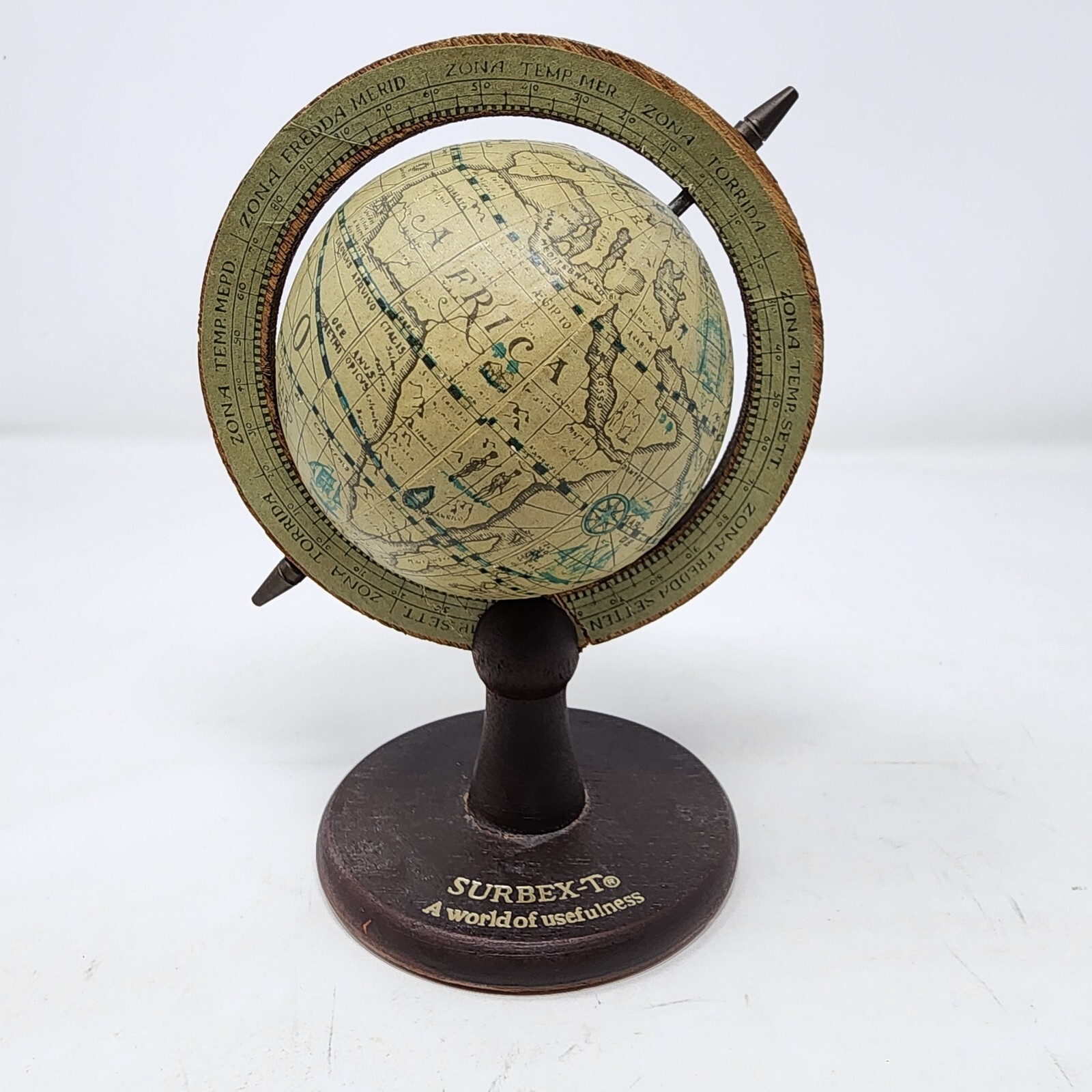 Vintage Surbex-T World Desk Globe Pharmaceutical Medical Drug Advertisement