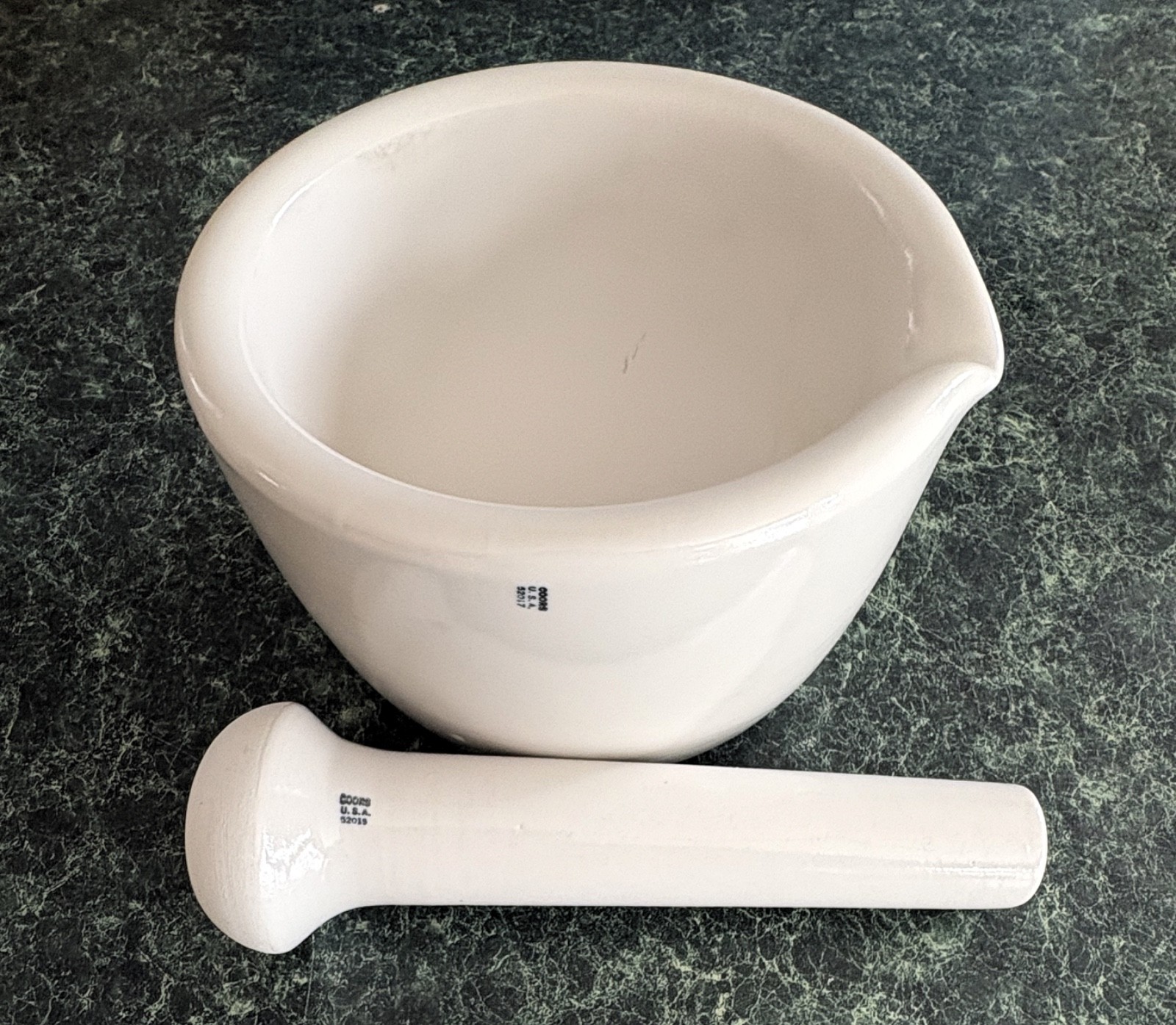 Vintage Coors Mortar & Pestle # 52017 – # 52015 Heavy White Ceramic Porcelain