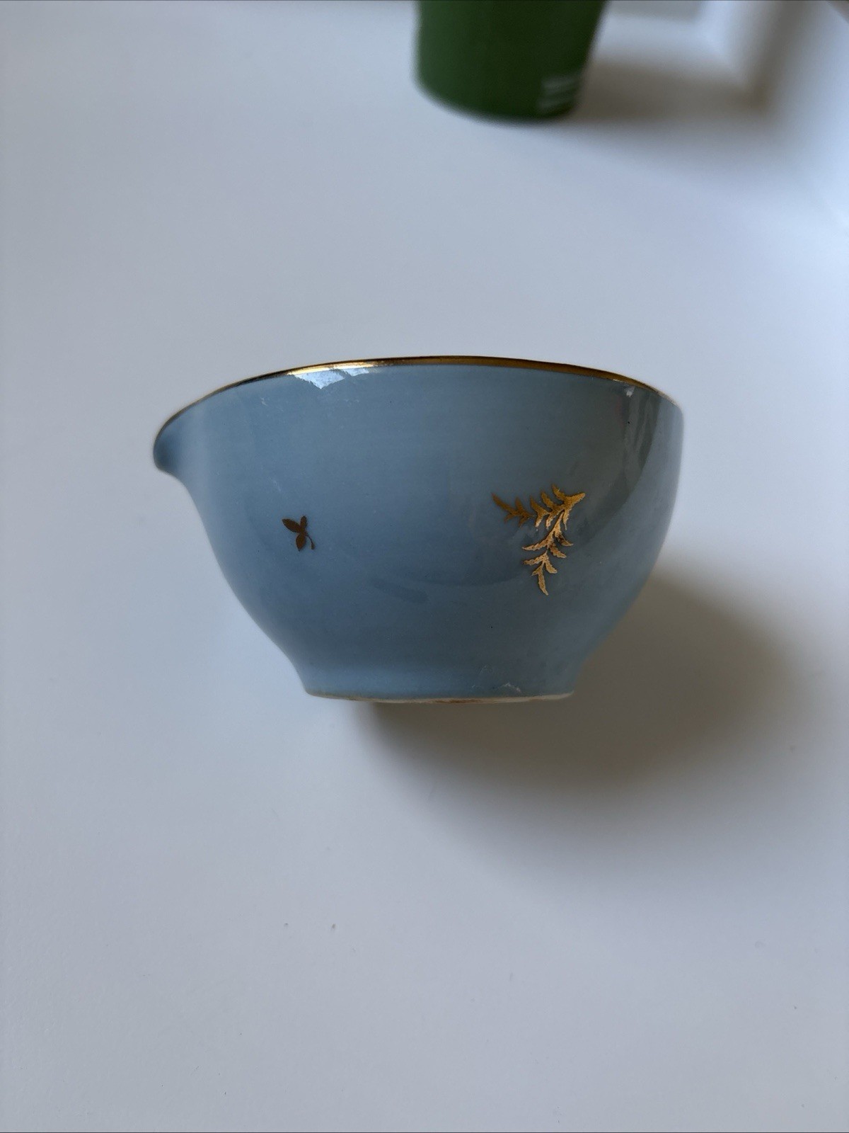 VTG Limoges Pharmacy Apothecary Mortar blue & gold 1954 Halifax MT Nicolas CPhA