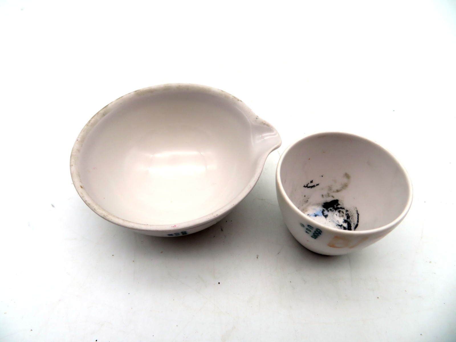 Vintage Coors USA Porcelain Labware Evaporating Dish and Crucible
