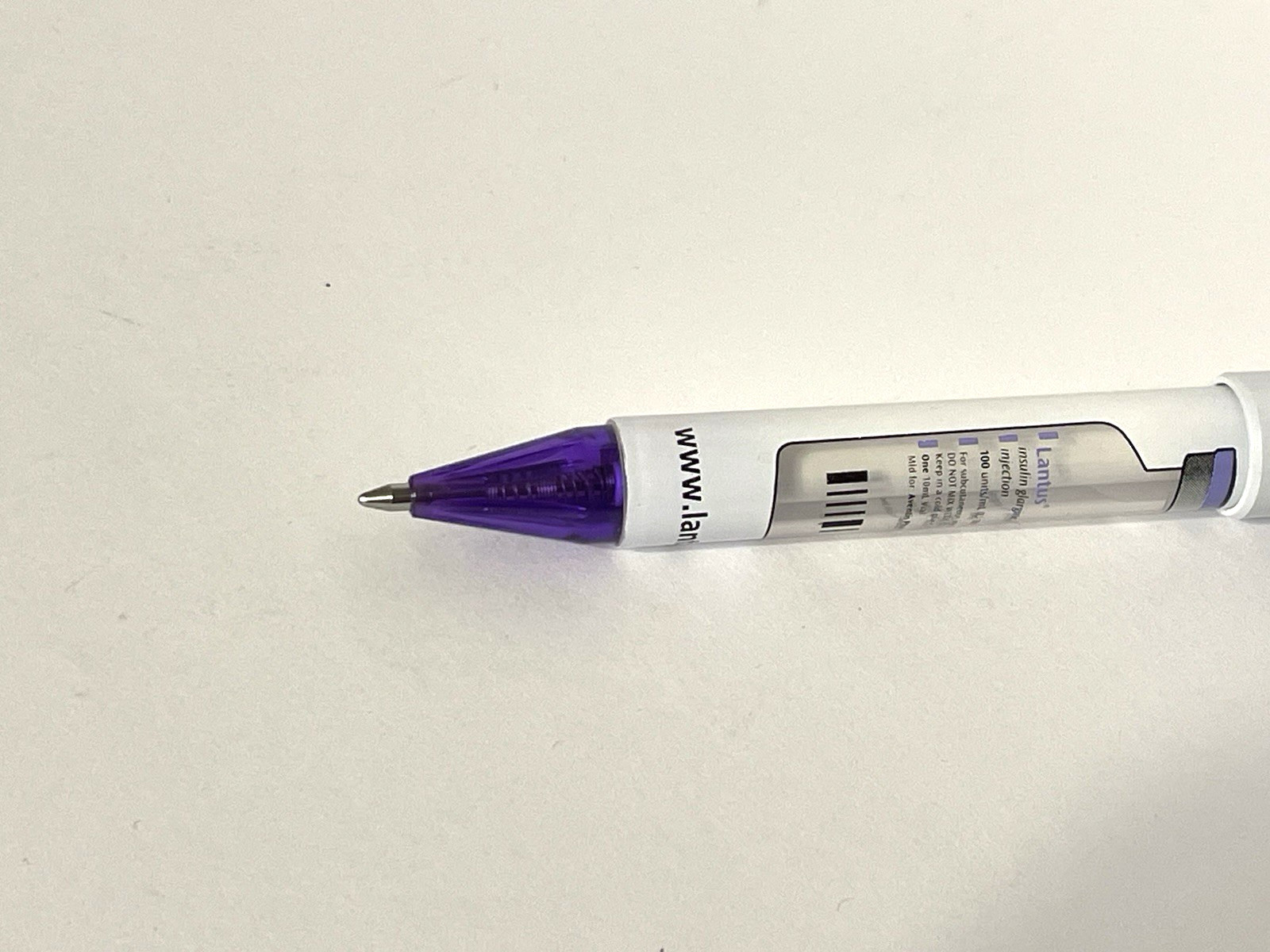 Pharmaceutical Drug Ink Rep Vintage Pen Lantus Collectible Purple White Rare