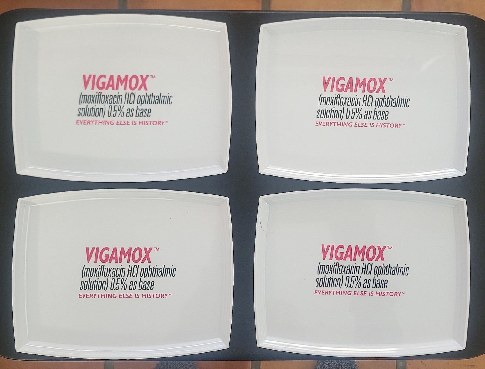 LOT OF 4 VIGAMOX Pill Counting Trays – Pharmacist Pharmaceutical Meds Ad Tray