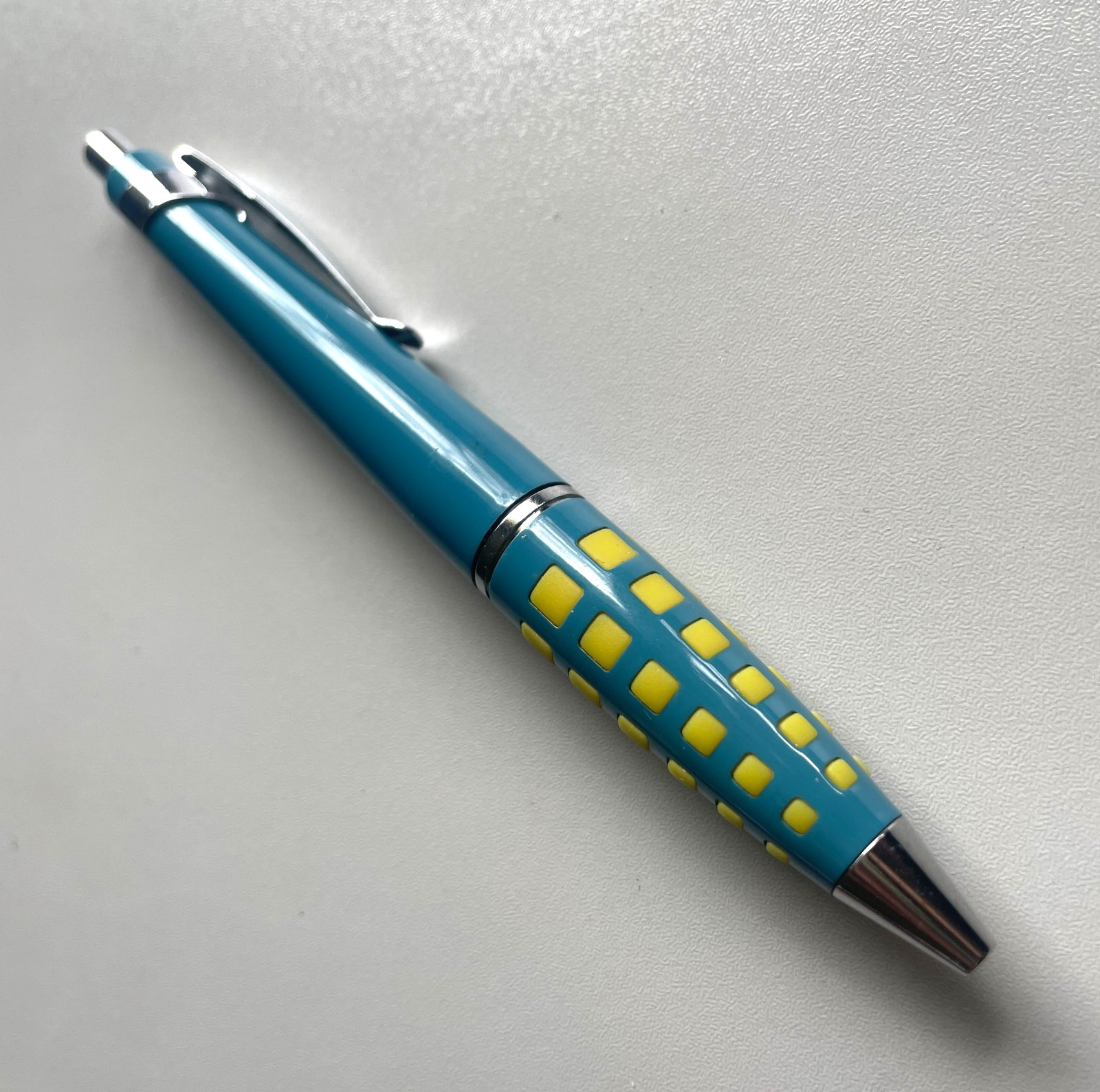 Zmax Drug Rep Pen Heavy Metal Blue and Yellow Textured Grip 🖊️ Pharmaceutical