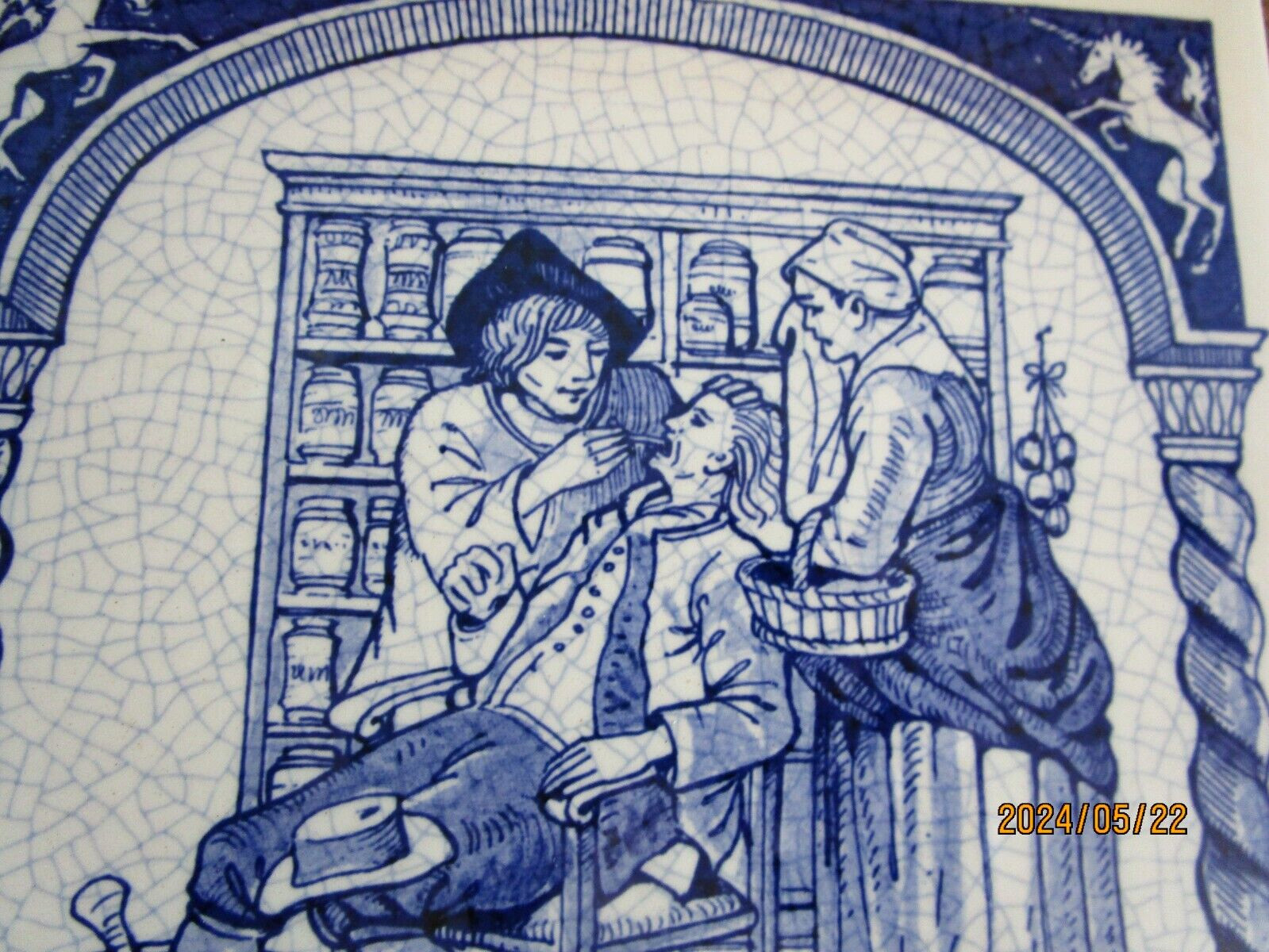 1980’sHandmade Delft Holland PHARMACIST TILES Ltd, Edition Set of 4