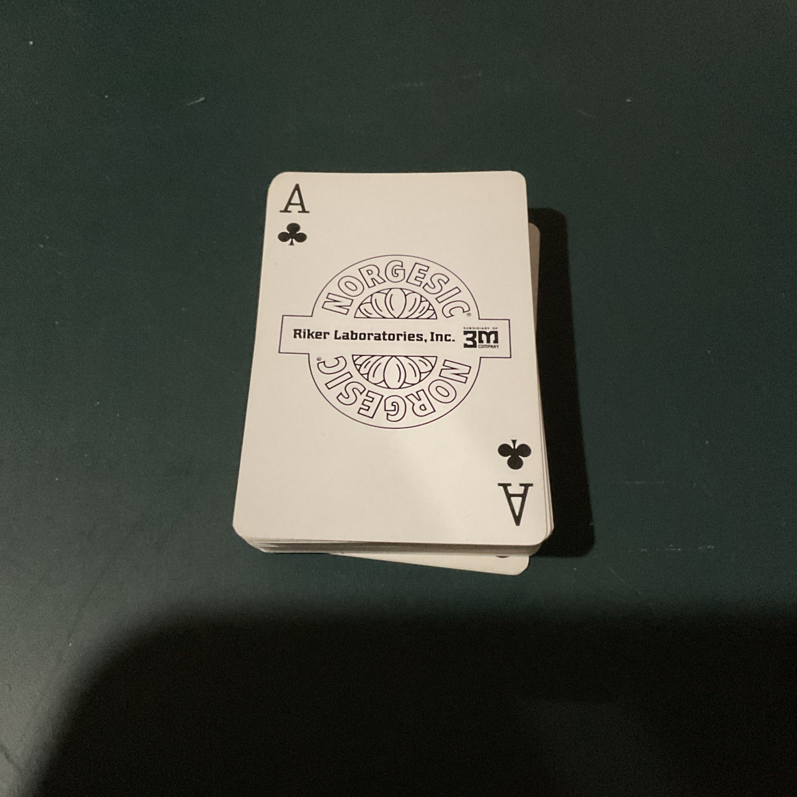 Norgesic Drug Ad Riker Labs 3M Playing Cards Pharmaceutical Vintage Collectible