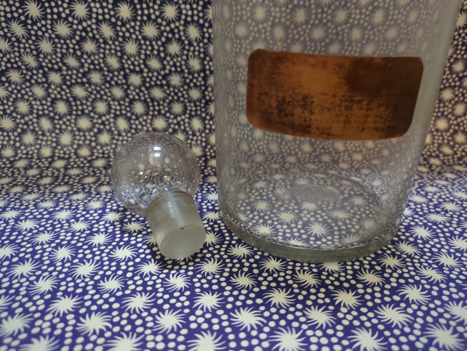 Antique Apothecary / Pharmacy Large Glass Bottle METHYLATED SPIRIT