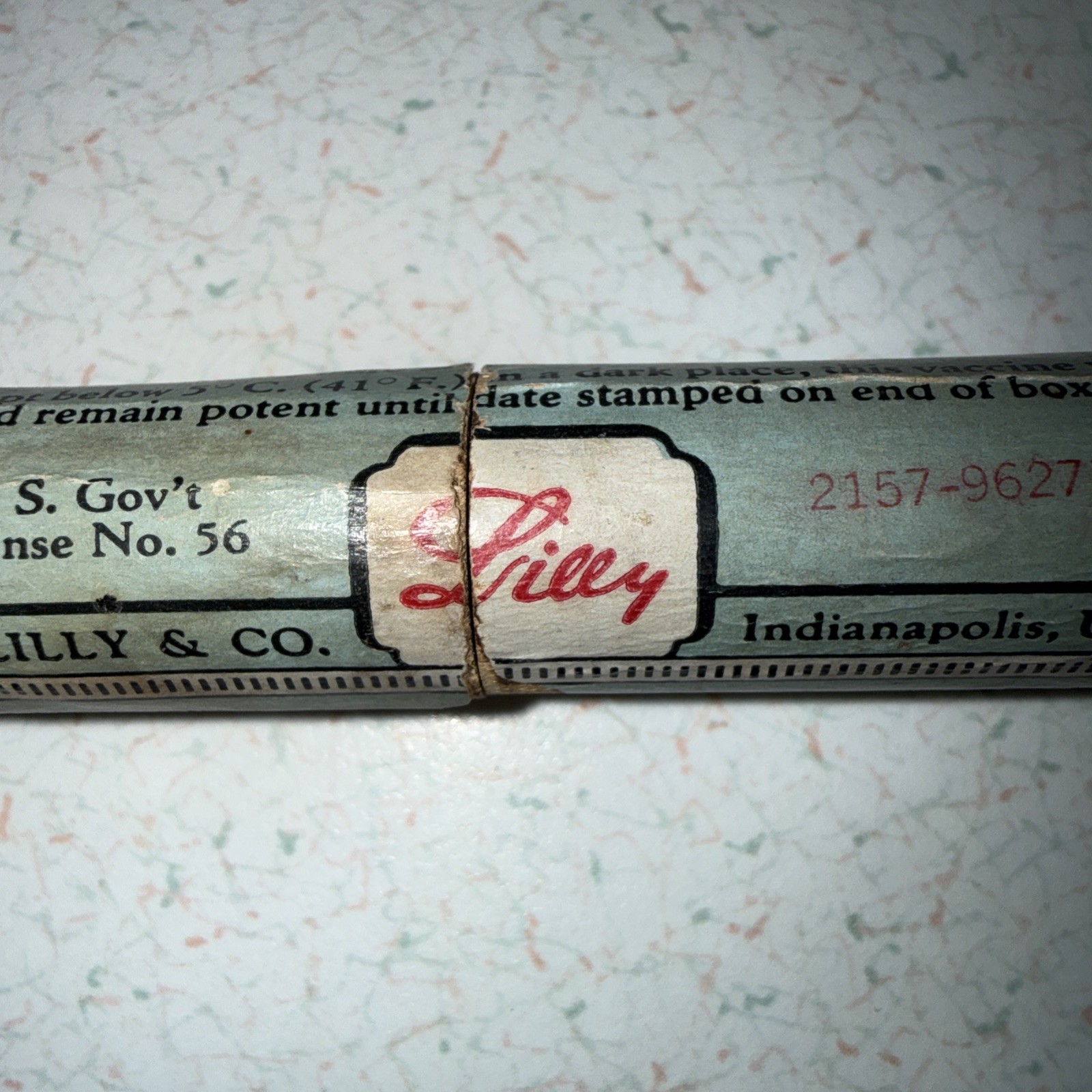 Small Pox Vaccine Wooden Viral Tube By Eli Lilly April 13 1939