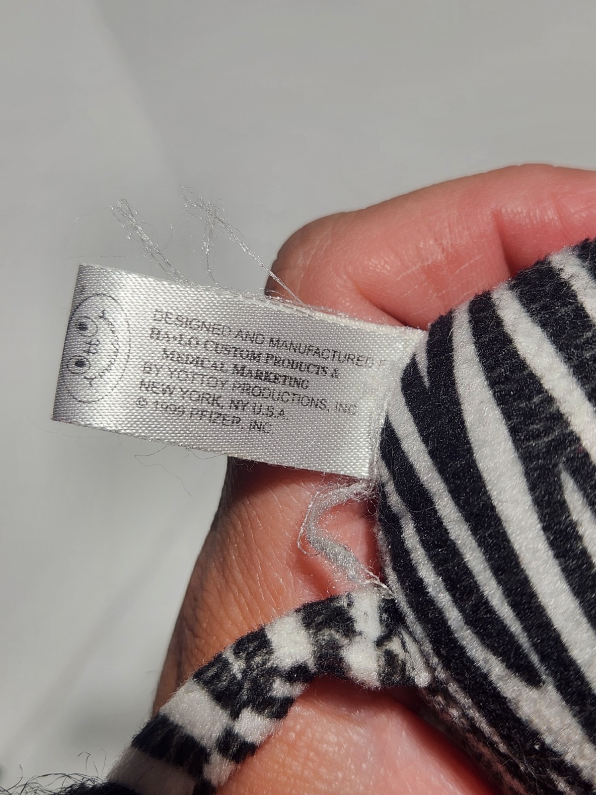 Zithro Zebra Plush Toy Drug Rep Pharmaceutical Promo Medical Advertising 1999