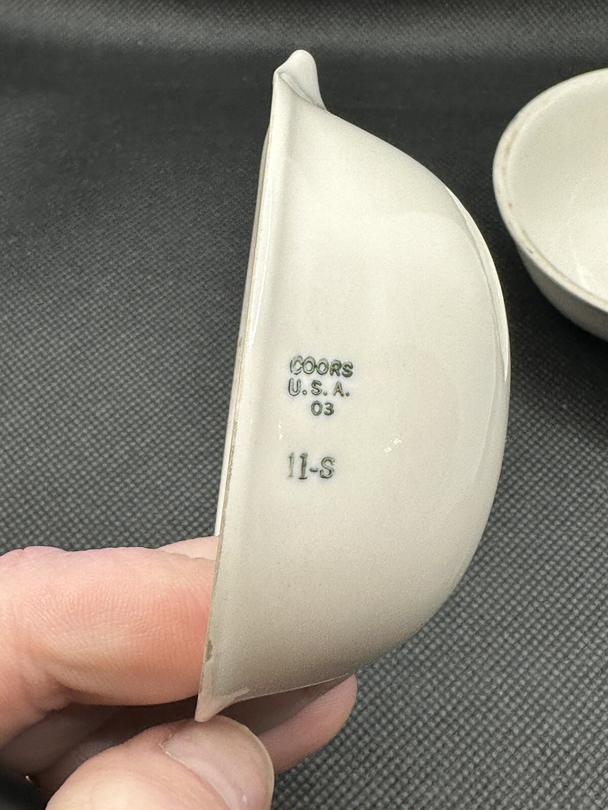 Vintage Coors USA 03 11-S Thin Porcelain Pharmaceutical Mortar Pair 3”