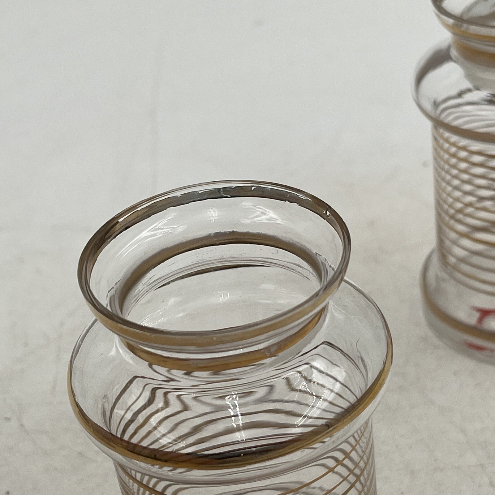 4- VTG WW2 APOTHECARY Jar Glass Medical Canister Winged United Logo Medicinal
