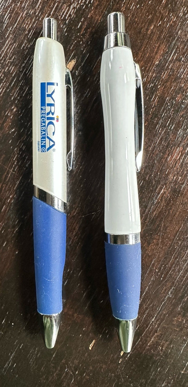 Lyrica Pfizer Metal Drug Rep Pharmaceutical Promo Advertising Pens Lot Of 2