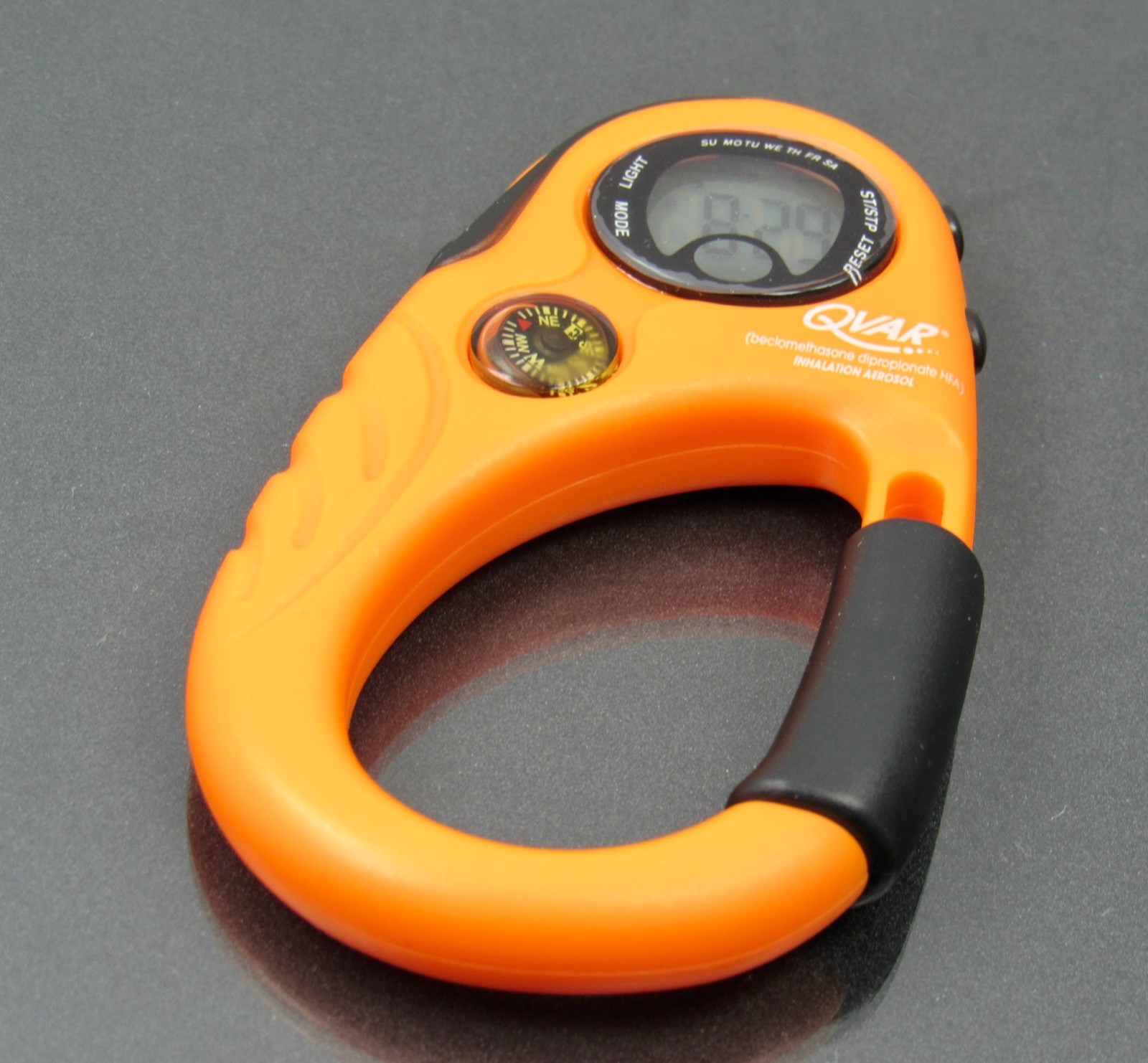 Qvar Carabiner Digital Watch Compass Stopwatch Drug Rep Pharmaceutical Promo