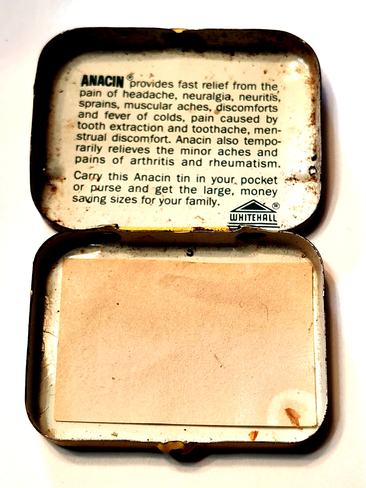Vintage Anacin Advertising Medicine Tin Empty