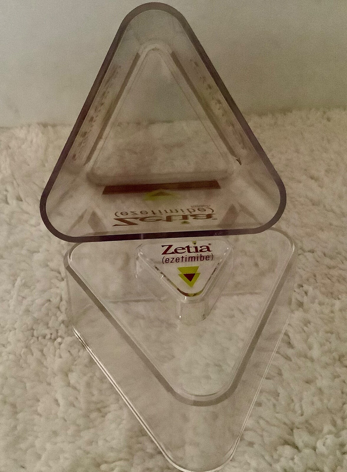 DRUG REP RARE CLEAR ZETIA PLASTIC/ACRYLIC CANISTER