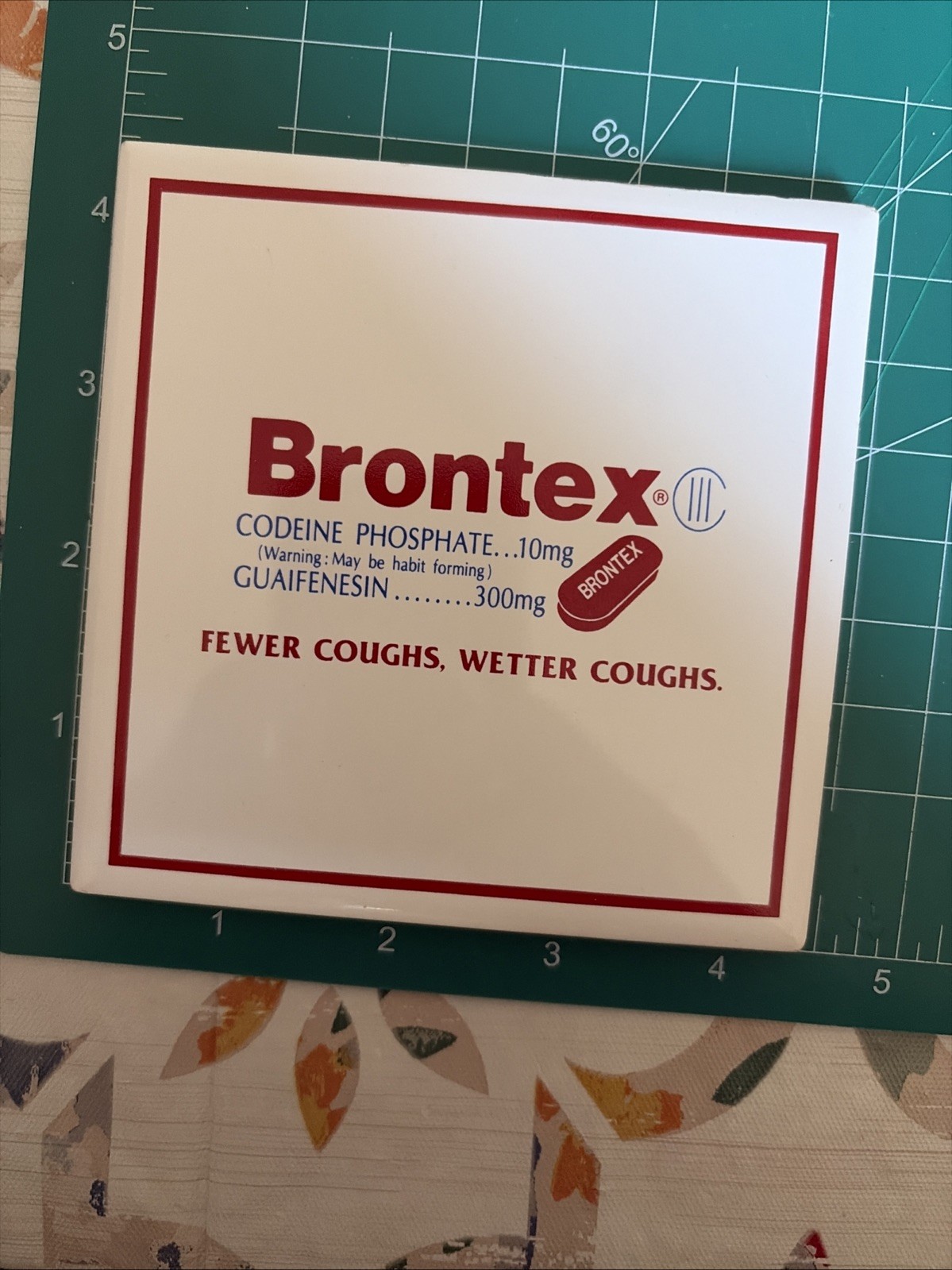 Vintage Drug Rep Pharmaceutical Promo Medical Advertising -Coaster -New -Brontex