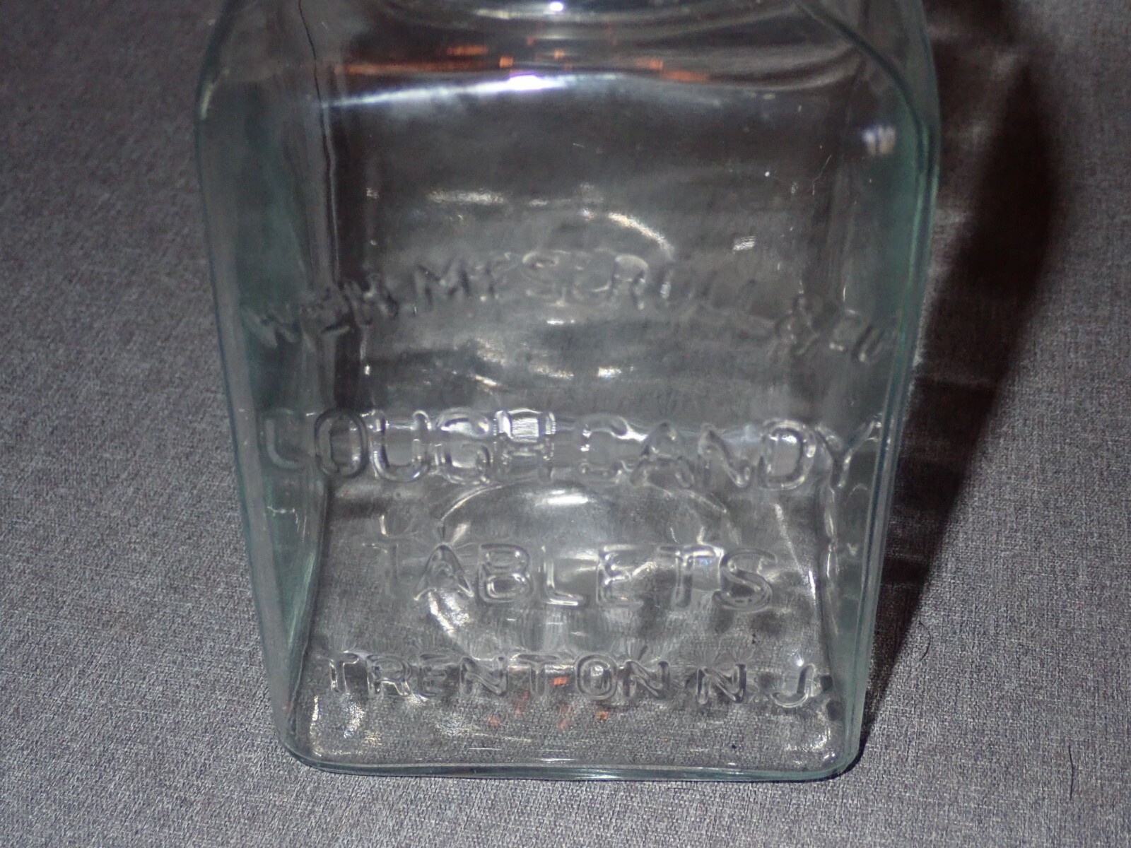 Antique Apothecary Jar Cough Candy Tablets Meseroll & Co Trenton NJ Drug Store