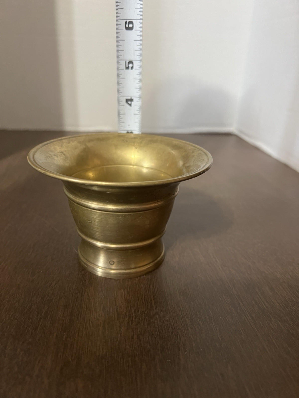 Small Vintage brass mortar base Only Roughly 3″ Tall