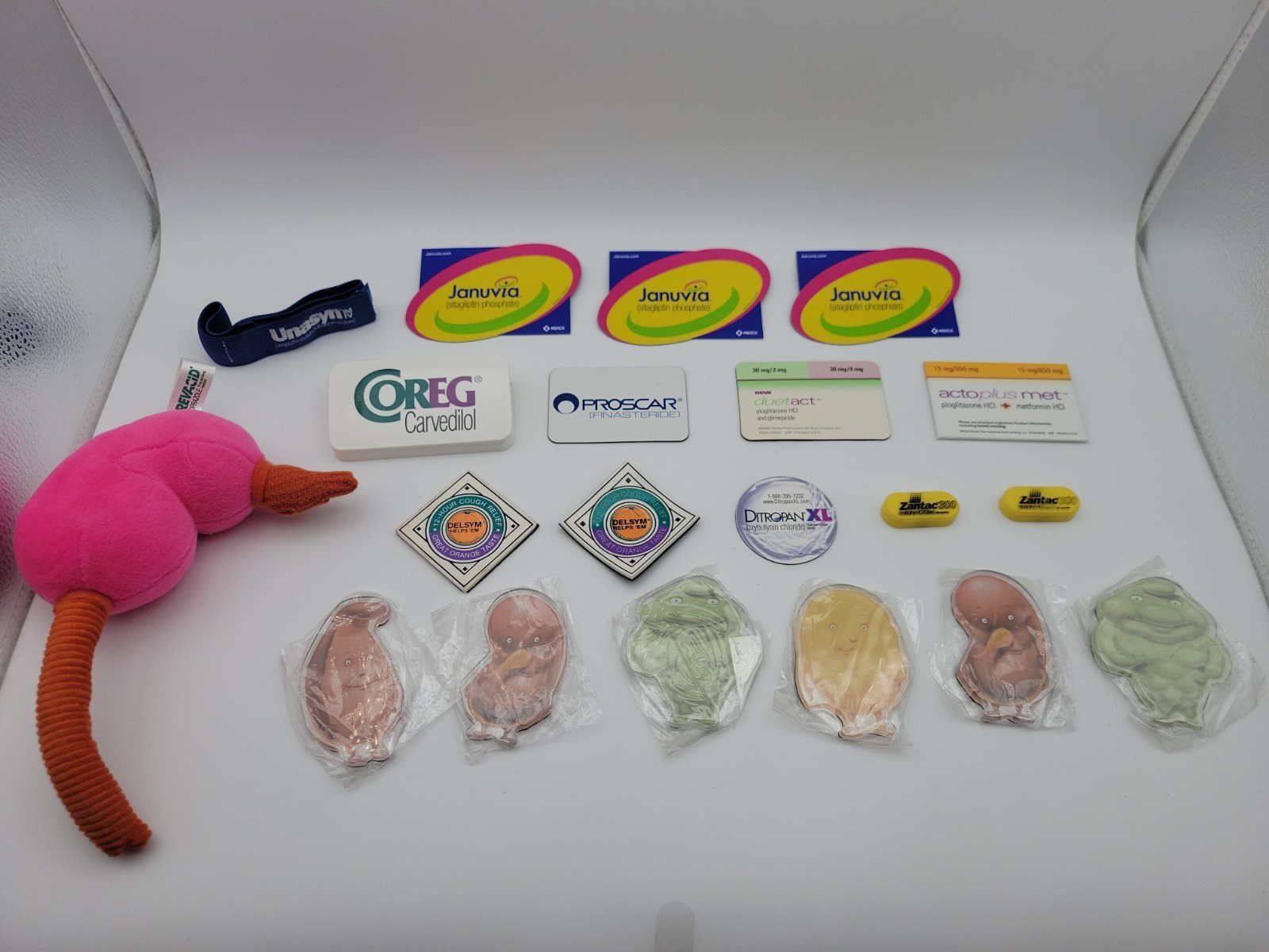 Vintage Pharmaceutical Promos Januvia Prevacid Zantac Delsym Unasyn Pharma Swag