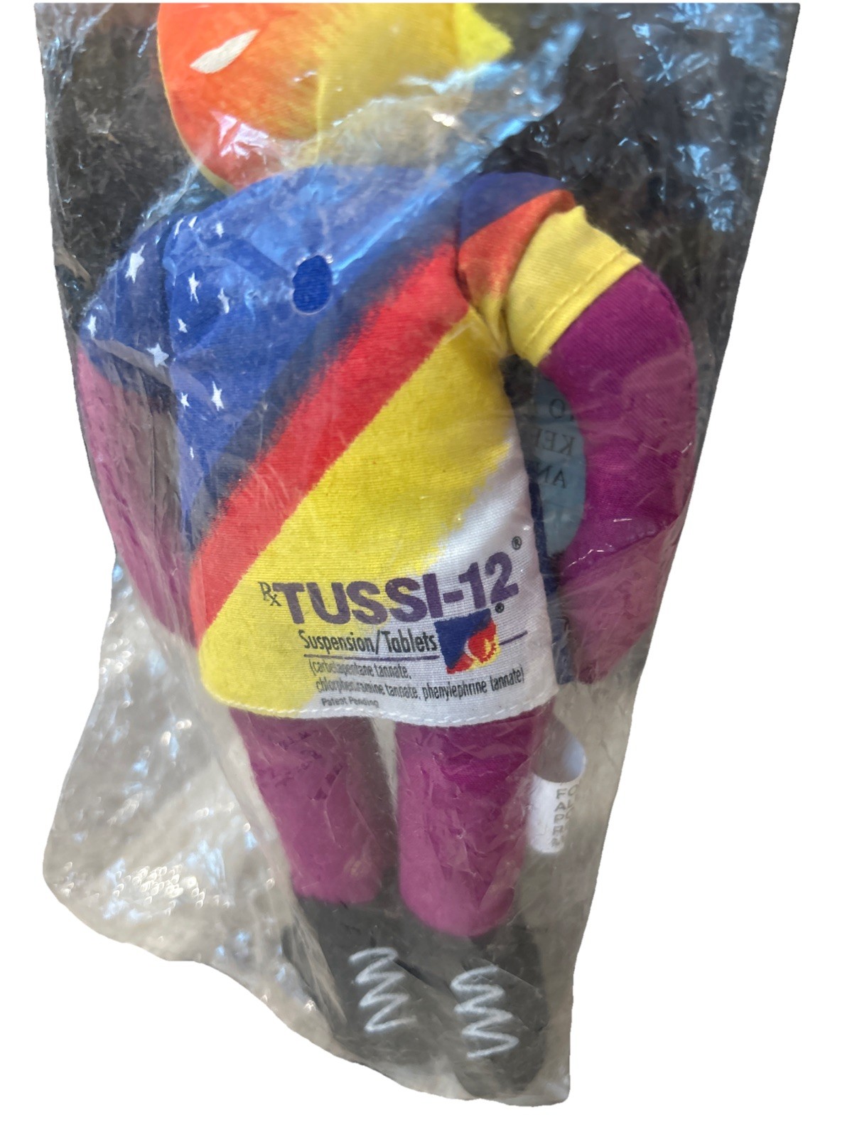 Rare TUSSI-12 Plush Doll Sun Head Drug Rep Pharmaceutical New Old Stock Promo