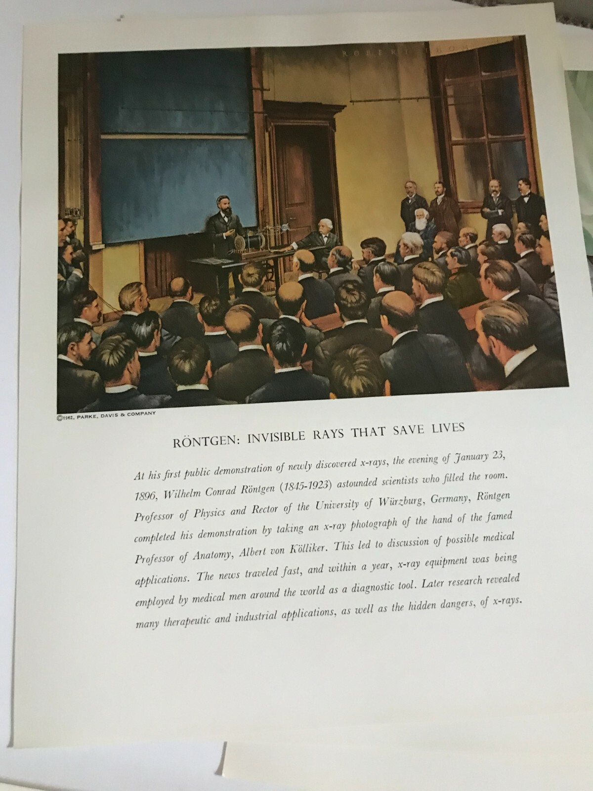 Vintage perfect PARKE-DAVIS “GREAT MOMENTS In MEDICINE” 45 PRINTS complete set