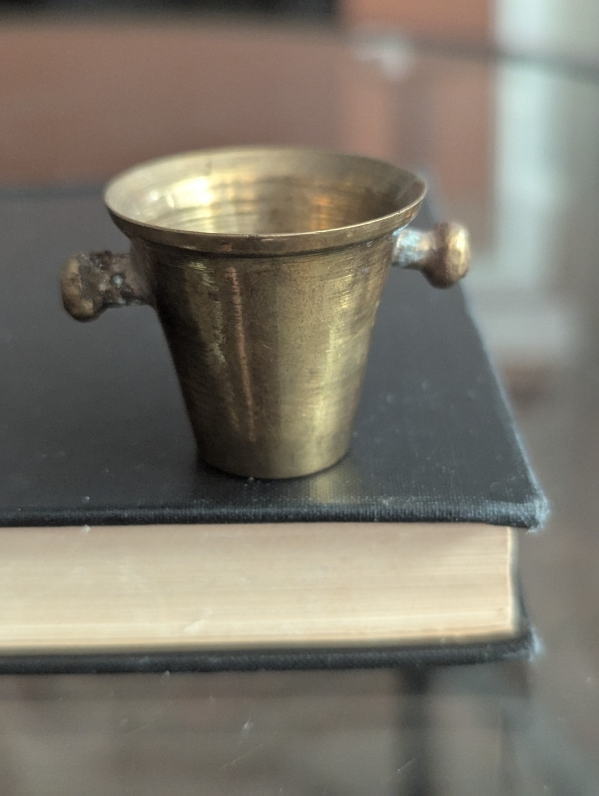 Vintage Dollhouse Miniature Brass Mortar Bucket Decorative Art