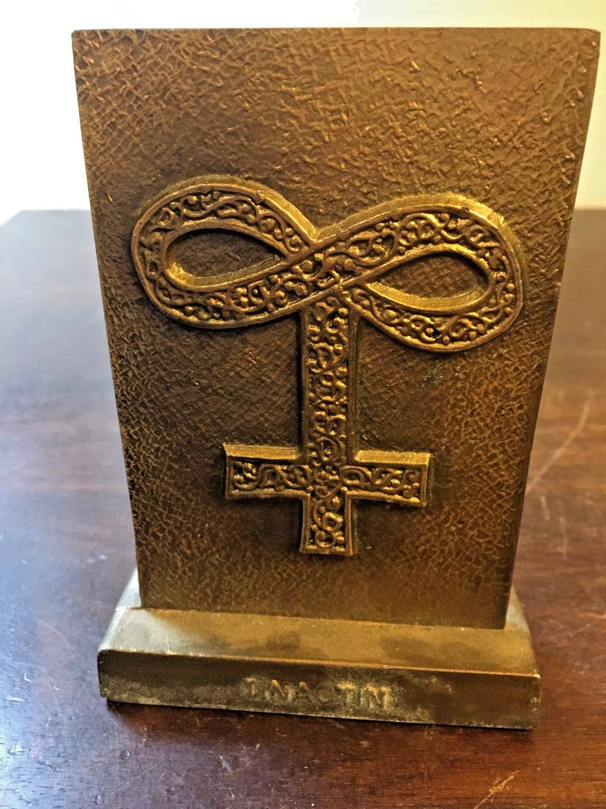 1979 Vintage Brass Pharmacy Stand, Paperweight, Tinactin, Secundum Artem