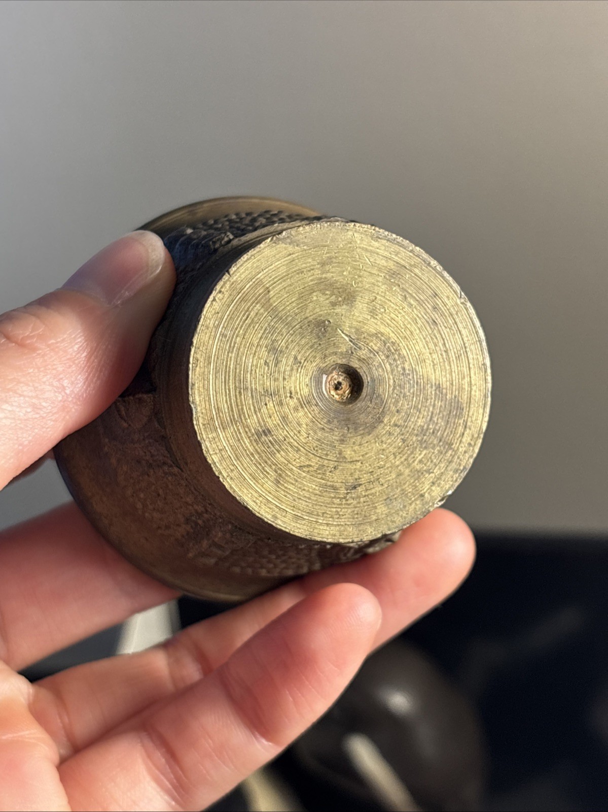 Vintage Brass Mortar & Pestal 2.25 Diameter 1.75 Height See Pics