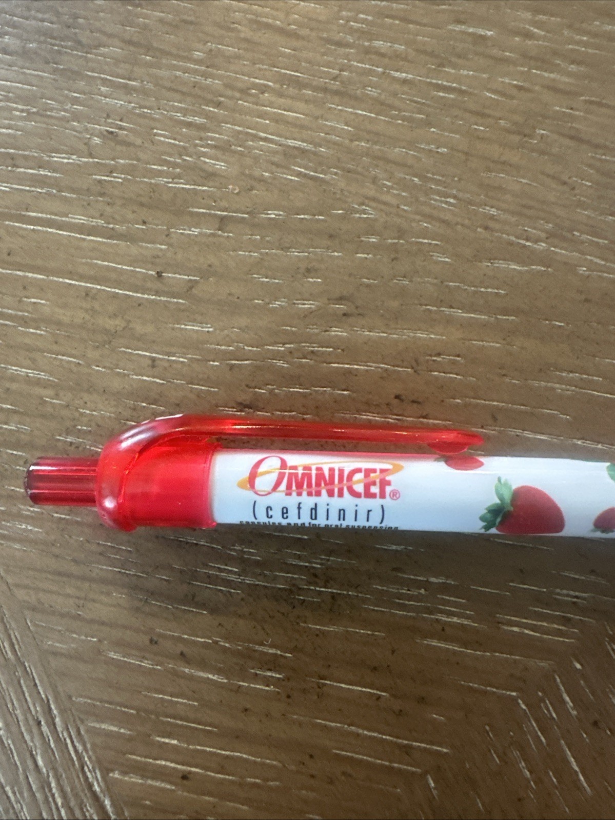 Rare Pharmaceutical Drug Rep Omnicef Strawberry Clicker Pen