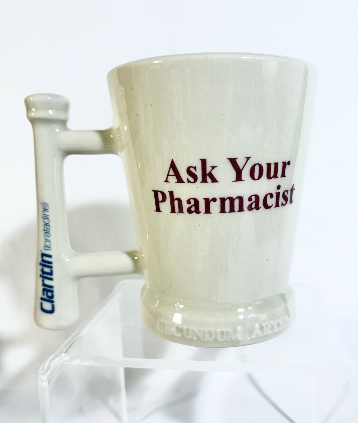 Vintage USA MADE CLARITIN Coffee Cup Pharmacist Promotional Drug REP GIFT RARE