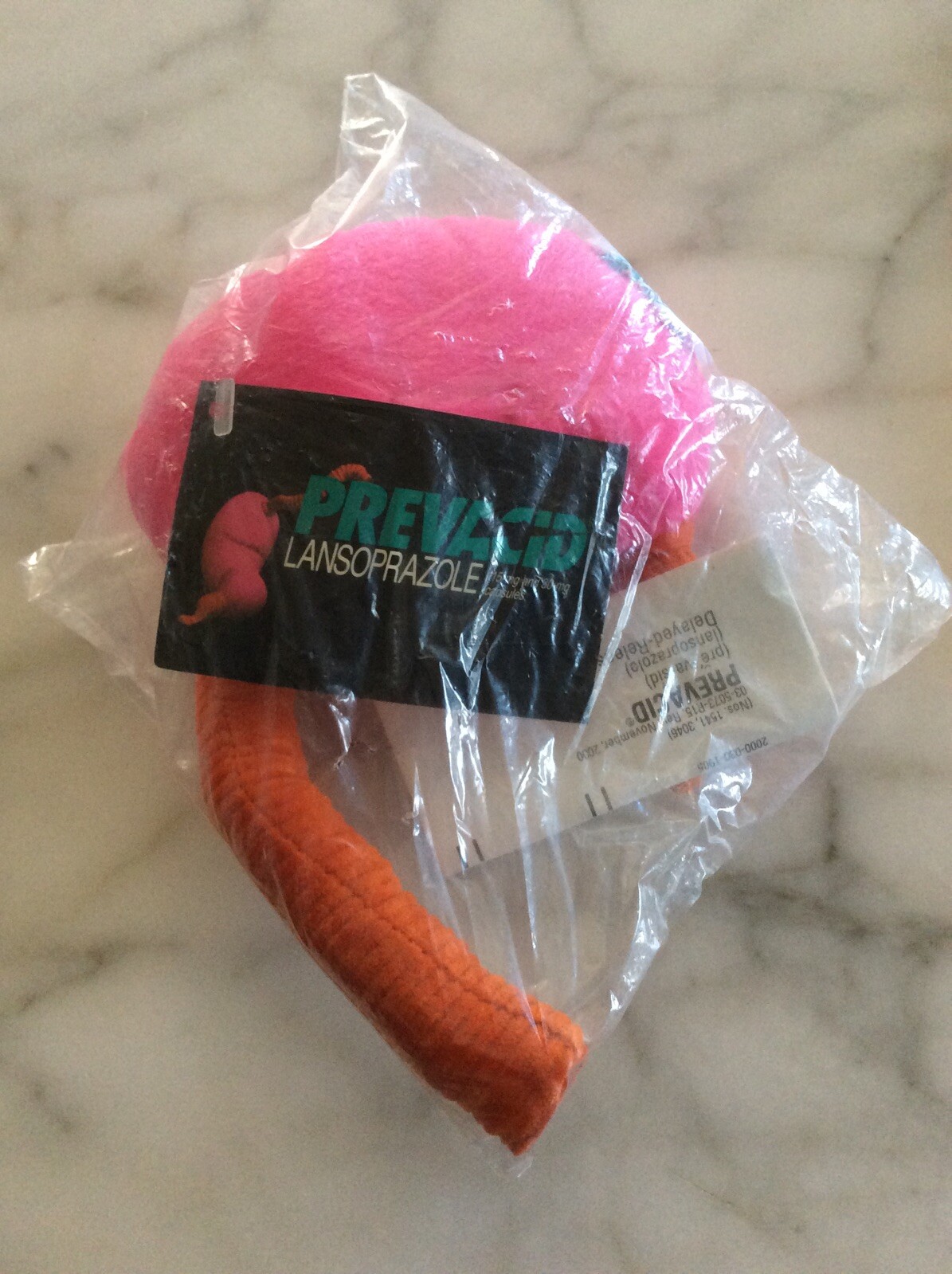 “VINTAGE”Prevacid Lansoprazole stomach Plush toy AND Notepad (M22)