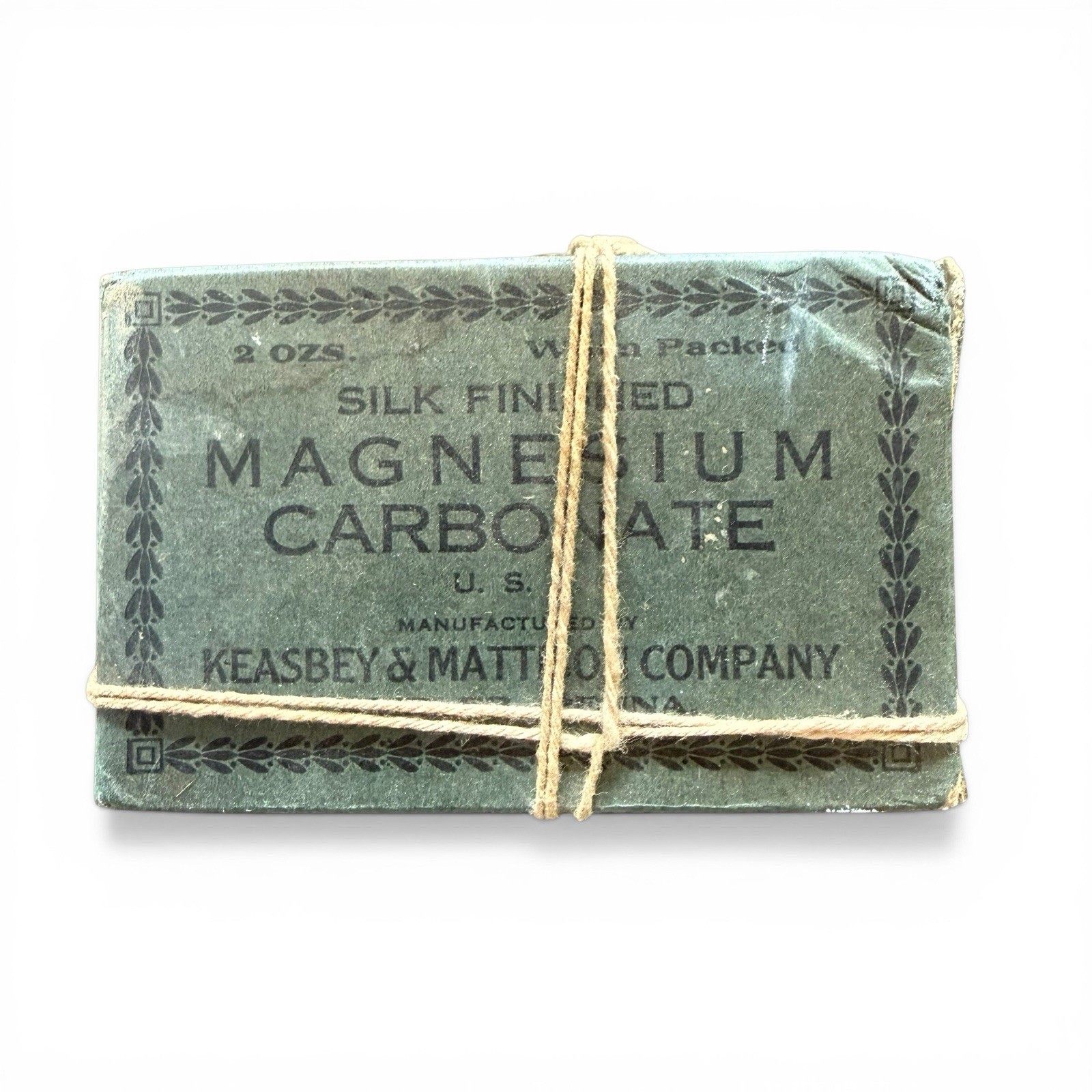 Antique Bromo-Caffeine Box Keasbey & Mattison Apothecary Headache Cure c1900 Vtg