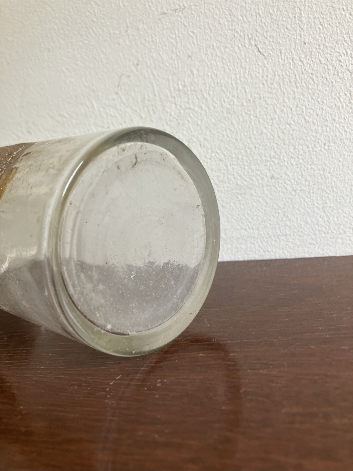 Antique Glass Apothecary Bottle With Tatty Shield Shaped Label, Glass Stopper
