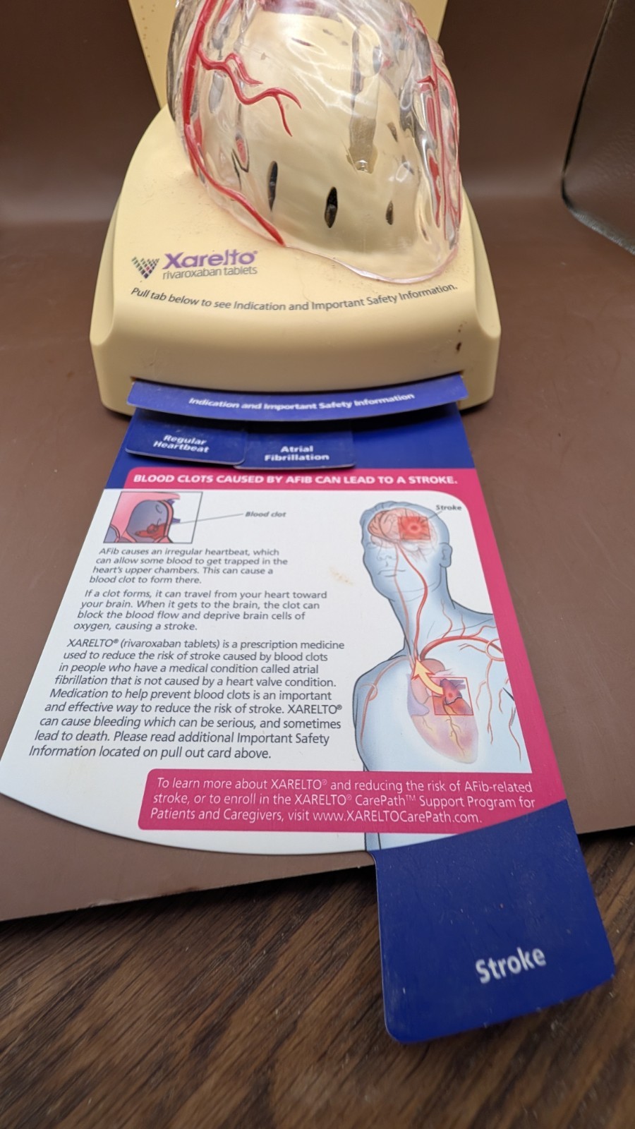Xarelto Doc. heart display light up sound medical heart beat Pull tab info cards