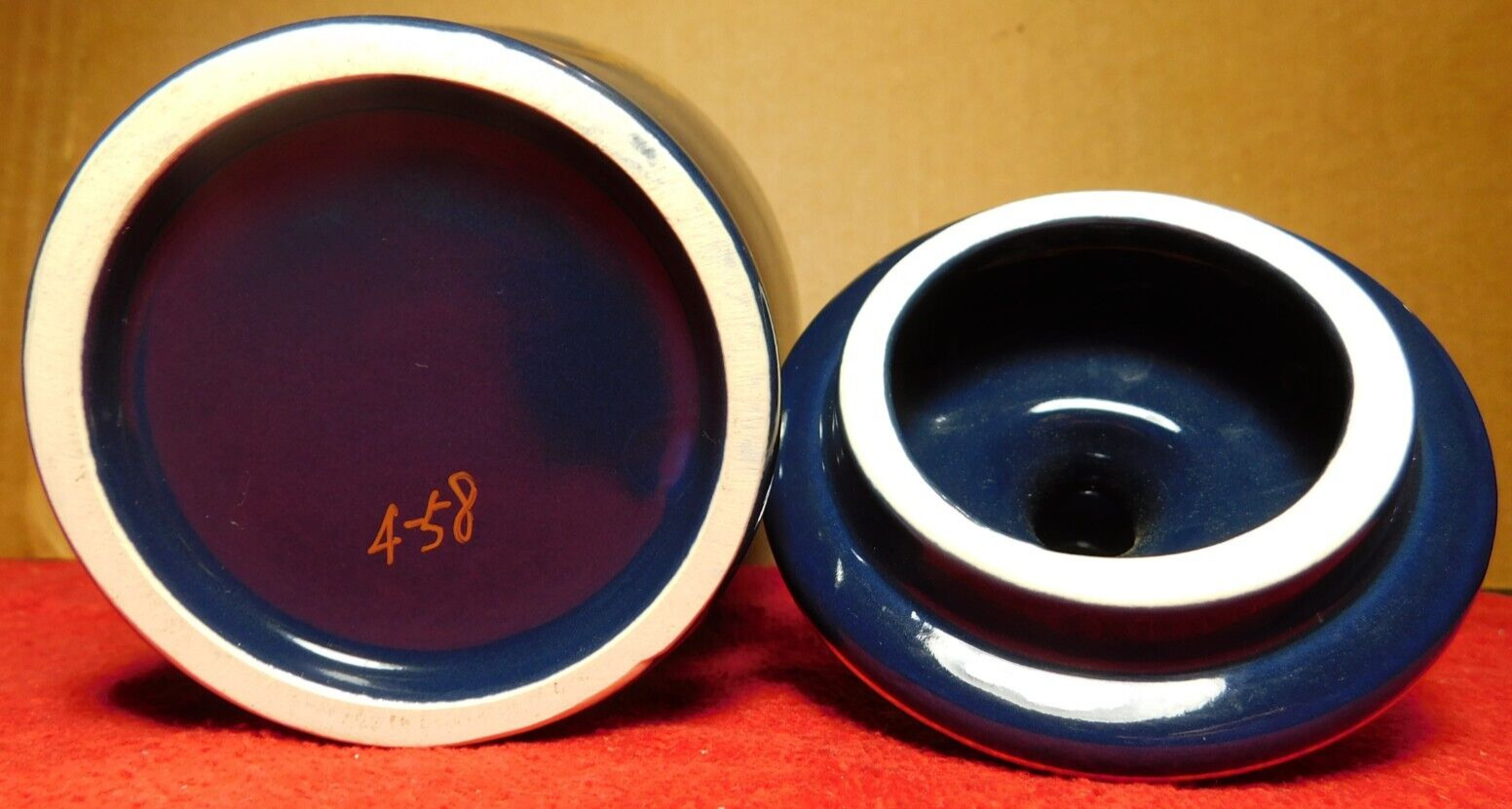 C/J~Apothecary Jar Eli Lilly “Paeonia Albiflora” Pharmaceutical 4-58 Blue Empty