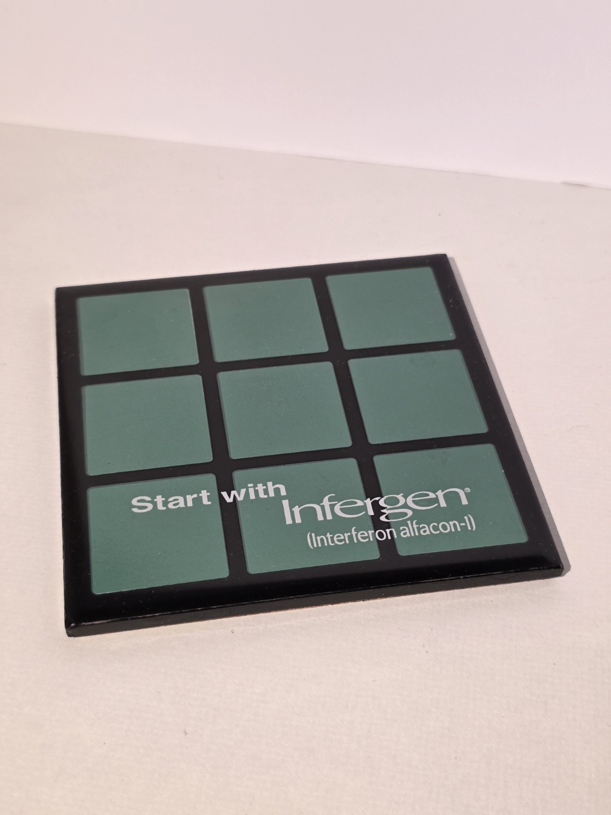 Pharmaceutical Drug Rep Promo Infergen Ceramic Coaster Extremely Rare Vintage